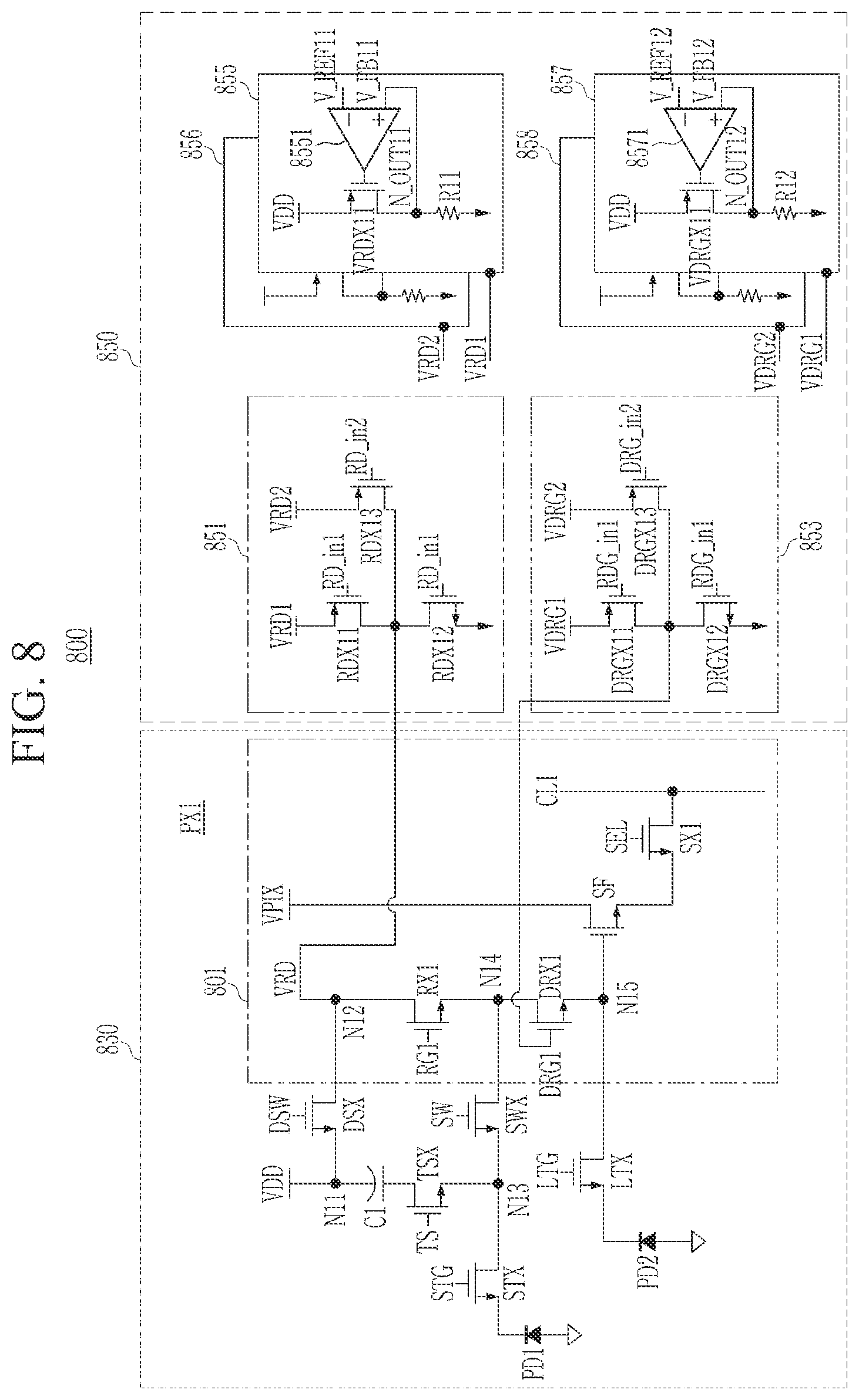 Patent US12610160 Figure 8 – Image sensor