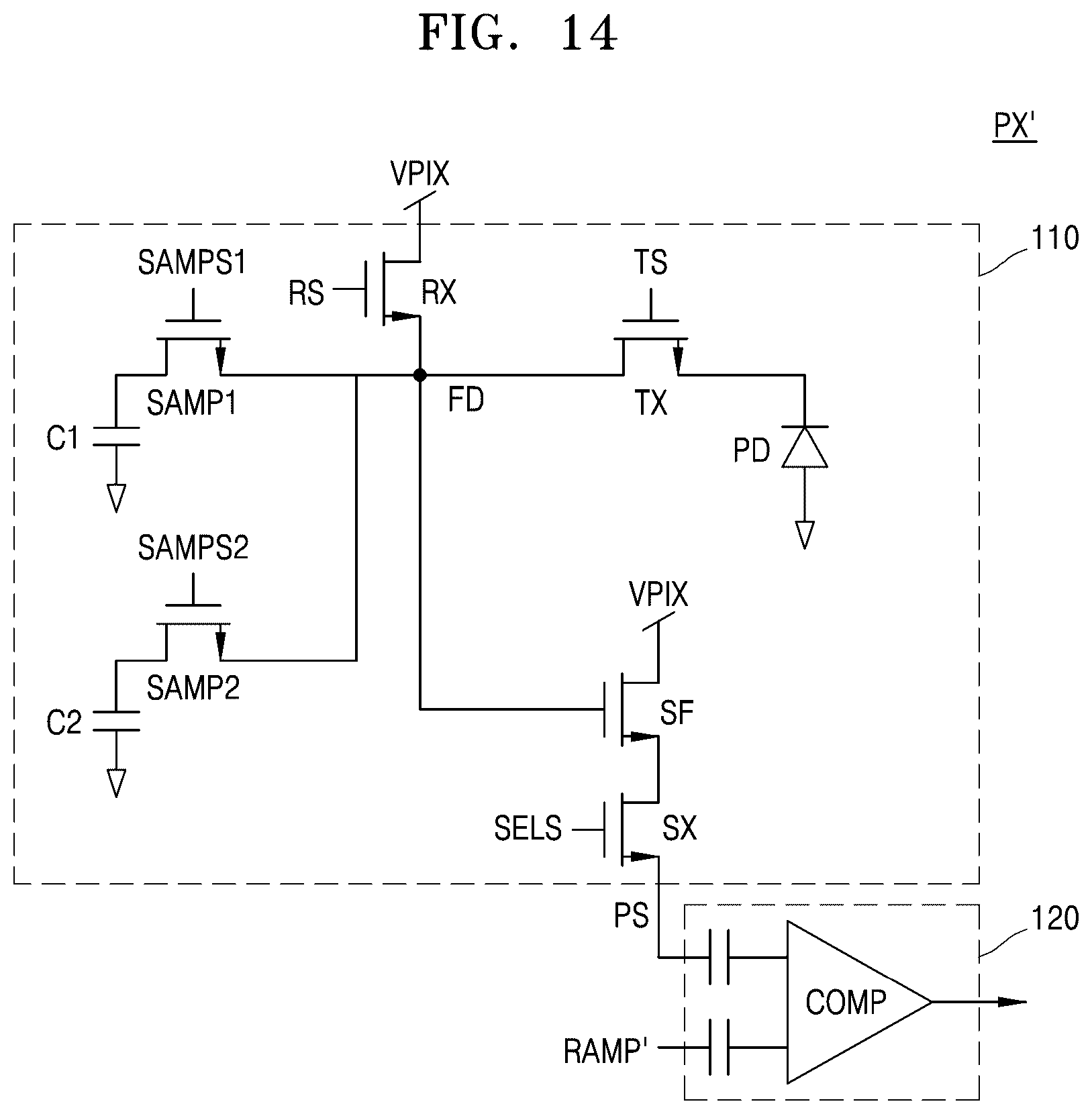 Patent US12610161 Figure 14 – Image sensor