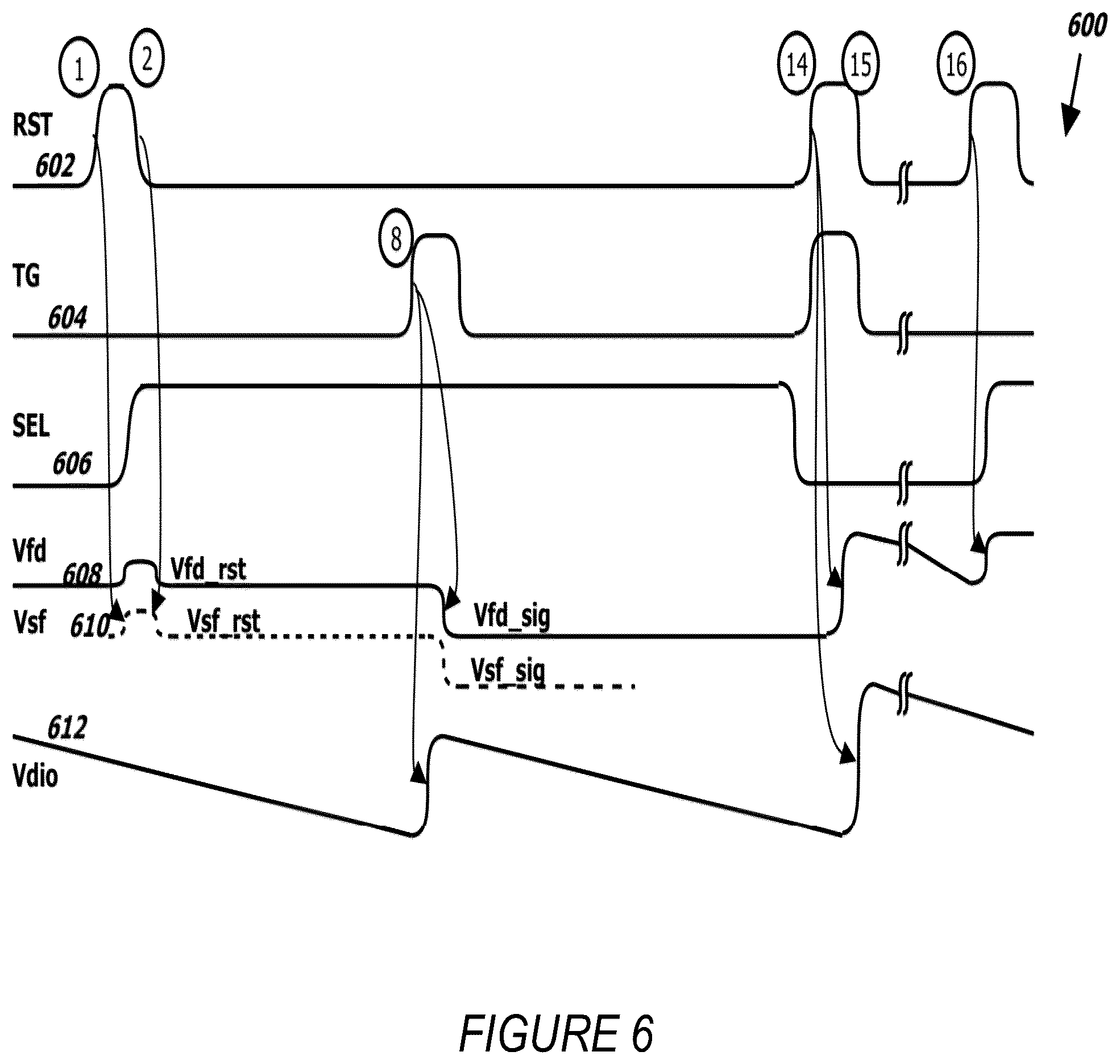 Patent US12610163 Figure 7 – Low-power/small-area current-mode pixel readout circuit