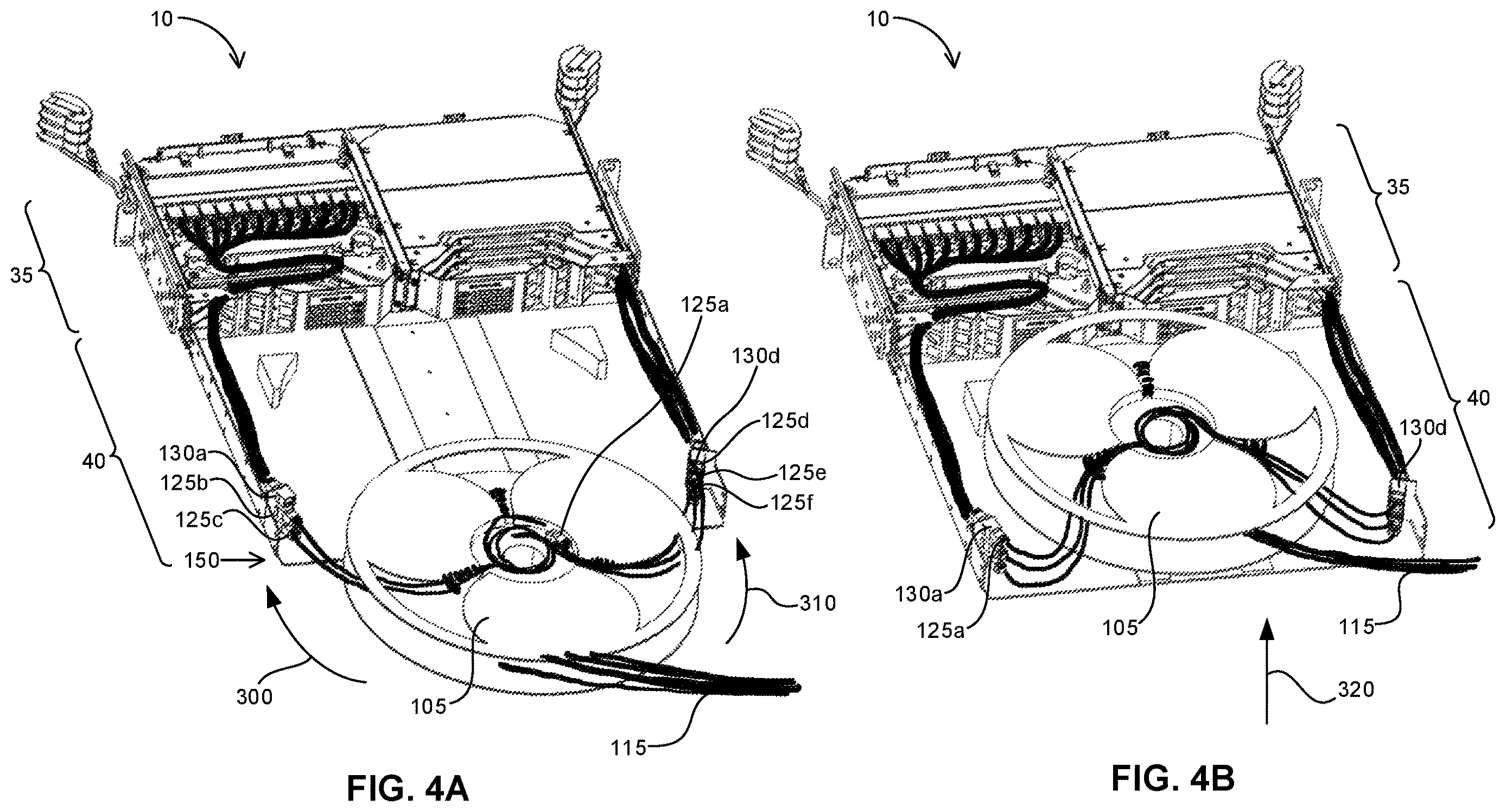 Patent US12610164 Figure 4 – Patch panel with extension cable storage