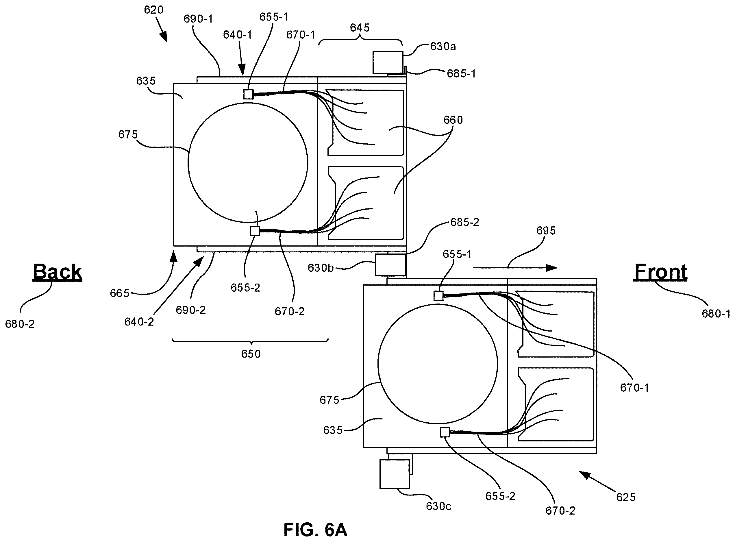 Patent US12610164 Figure 8 – Patch panel with extension cable storage