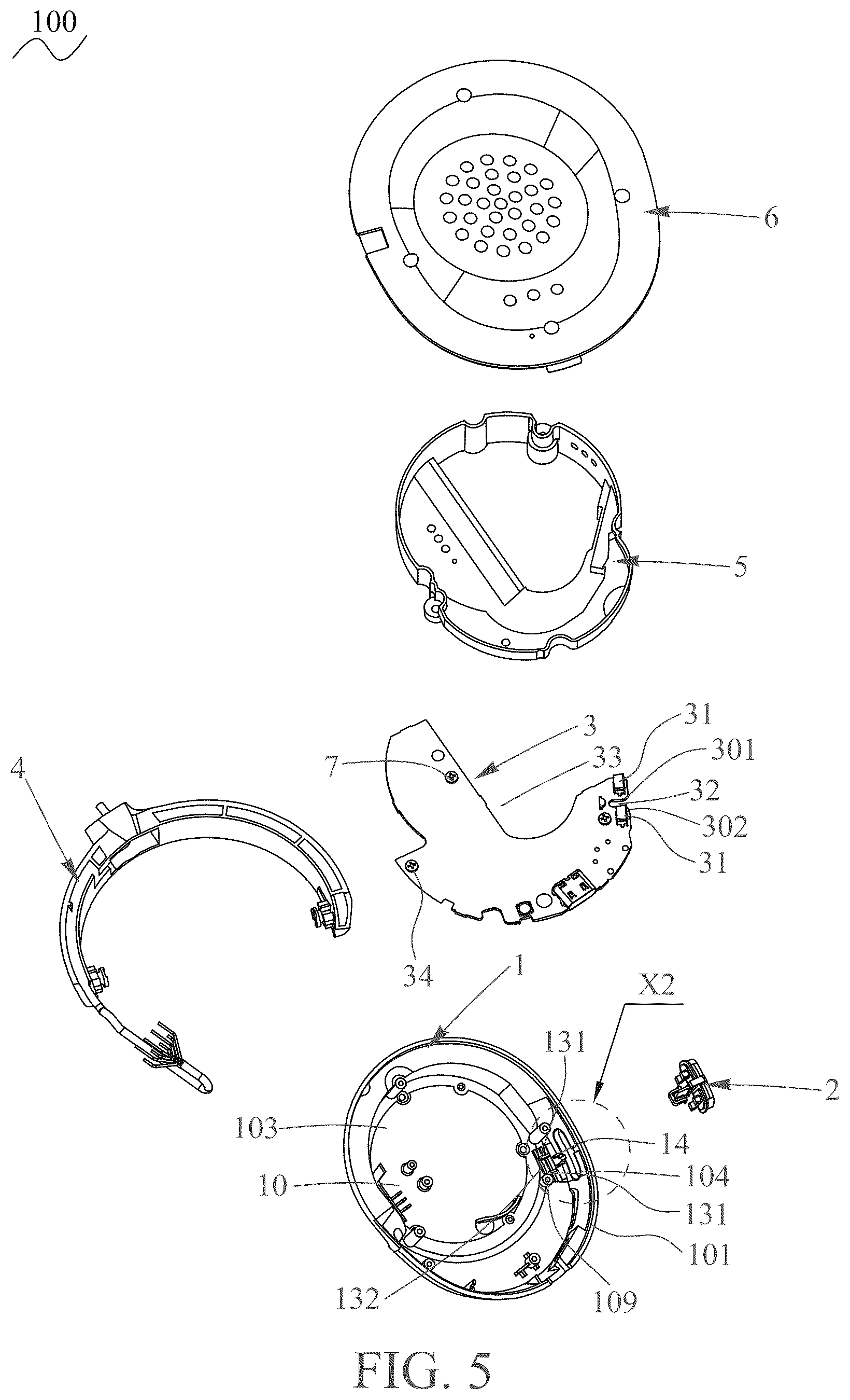 Patent US12610174 Figure 5 – Headphone