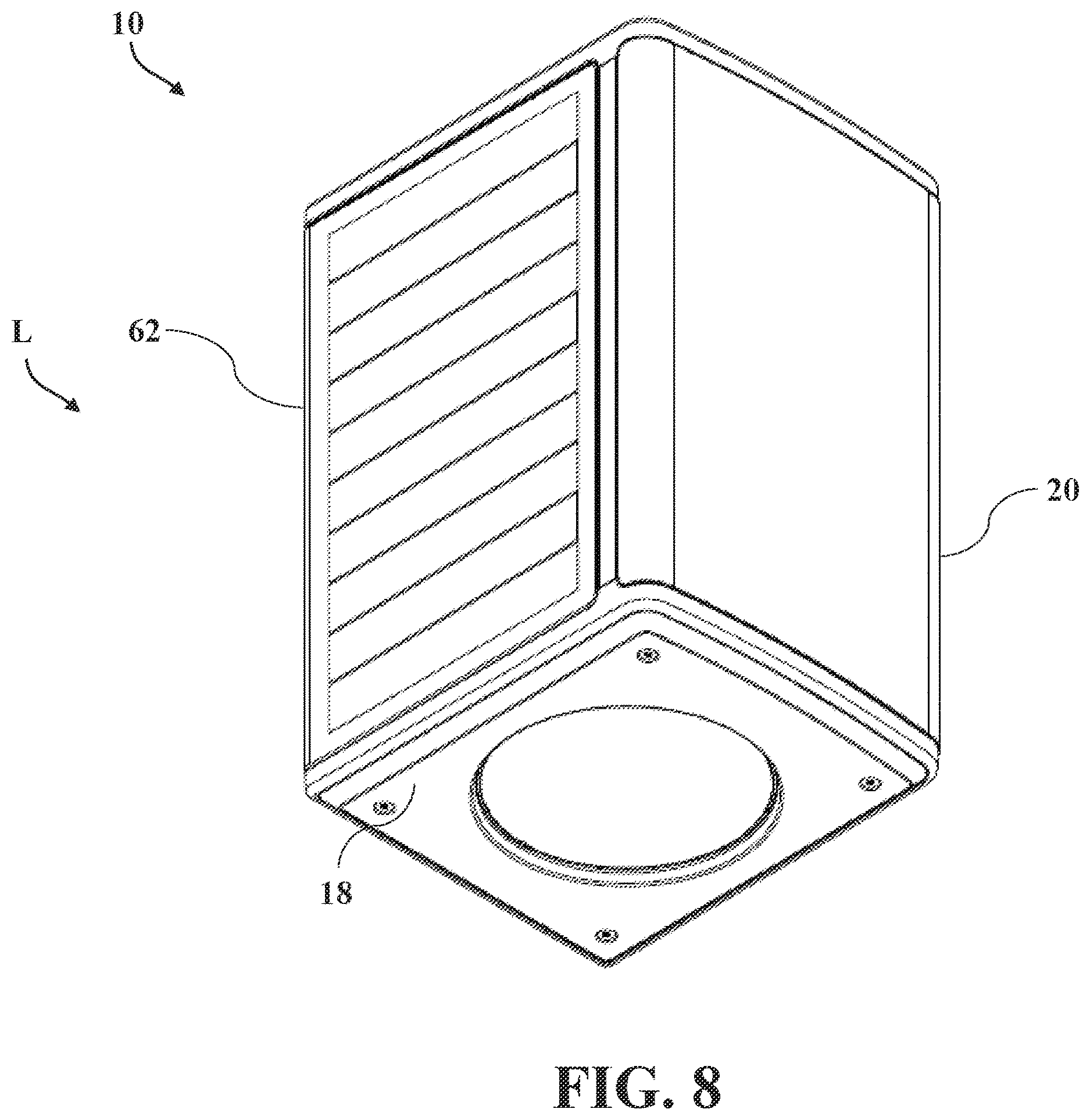 Patent US12610183 Figure 8 – Outdoor speaker system