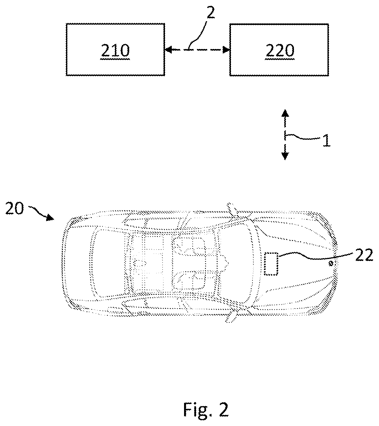 Patent US12610226 Figure 2 – Method and system for providing a communication function in a means of transport