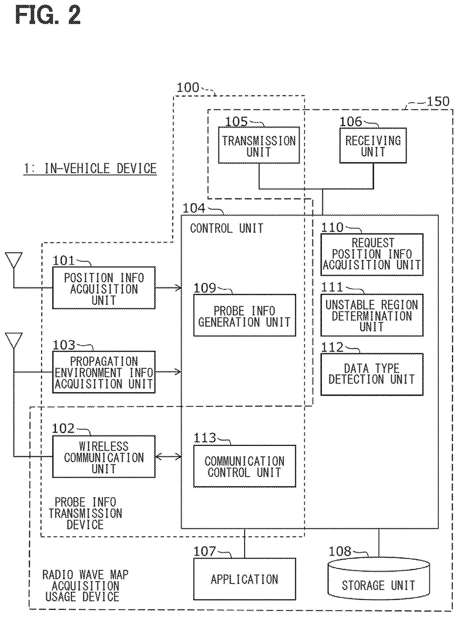 Patent US12610248 Figure 2 – Radio wave map provision device, and radio wave map acquisition usage device