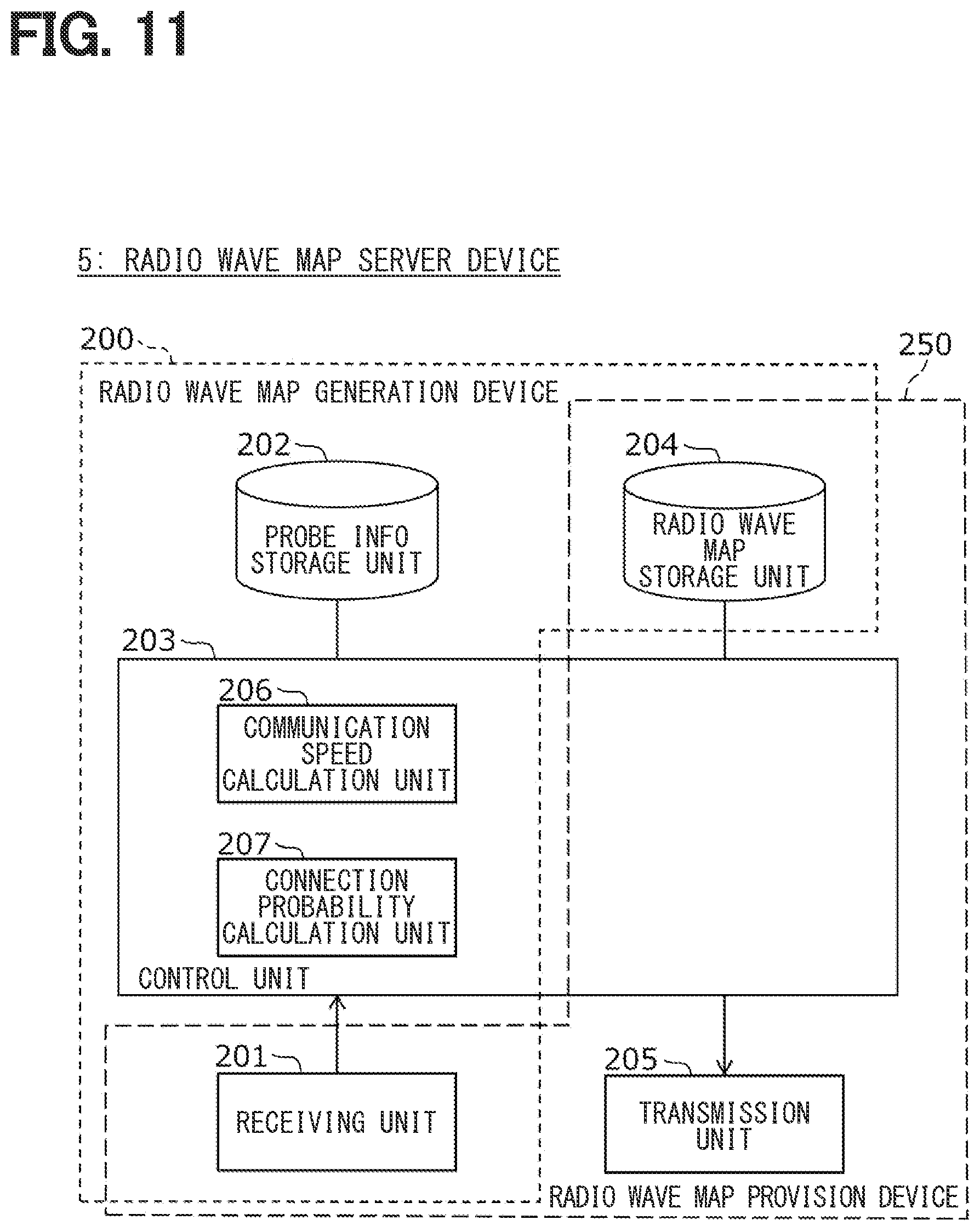 Patent US12610248 Figure 11 – Radio wave map provision device, and radio wave map acquisition usage device