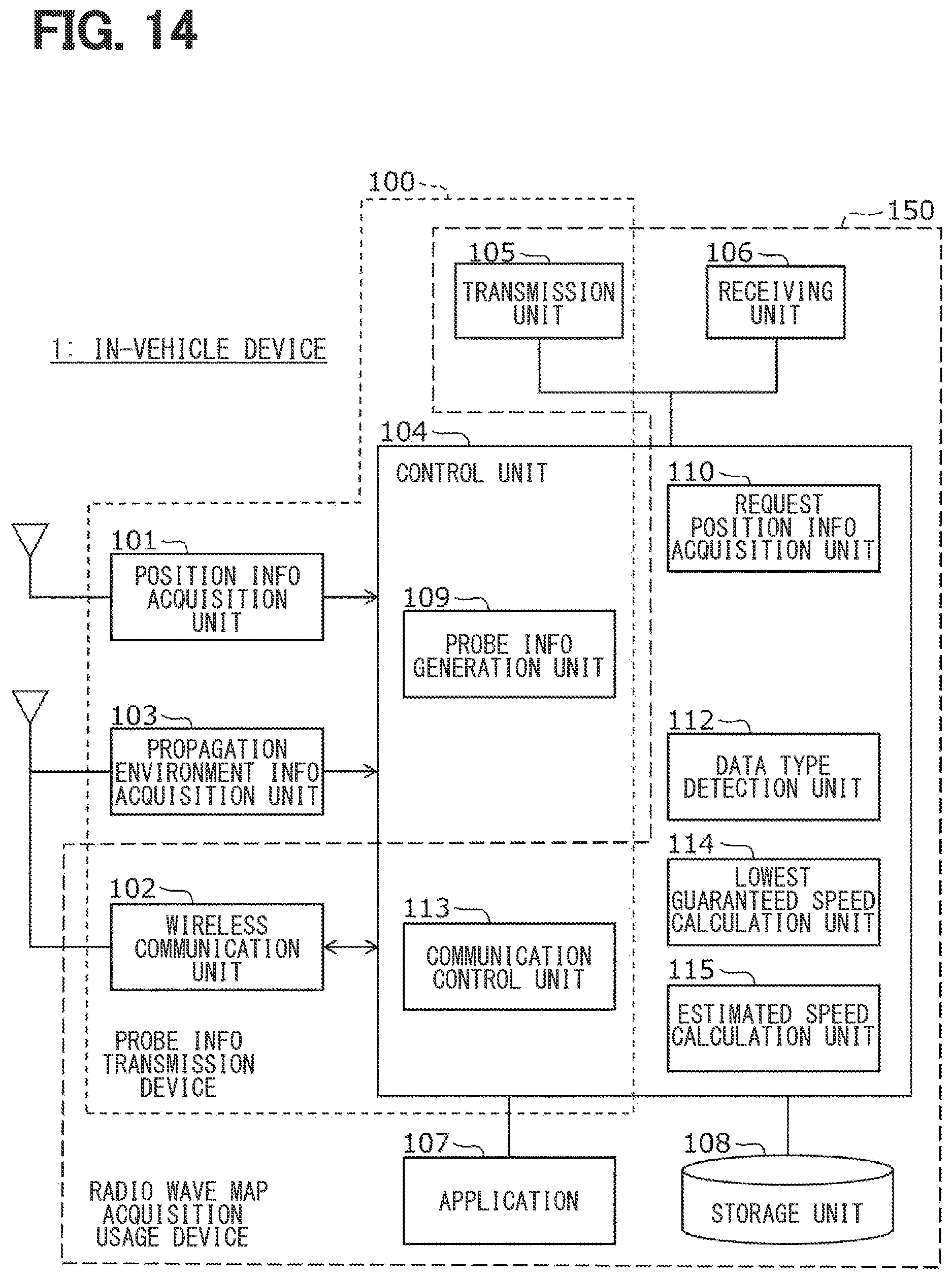 Patent US12610248 Figure 14 – Radio wave map provision device, and radio wave map acquisition usage device