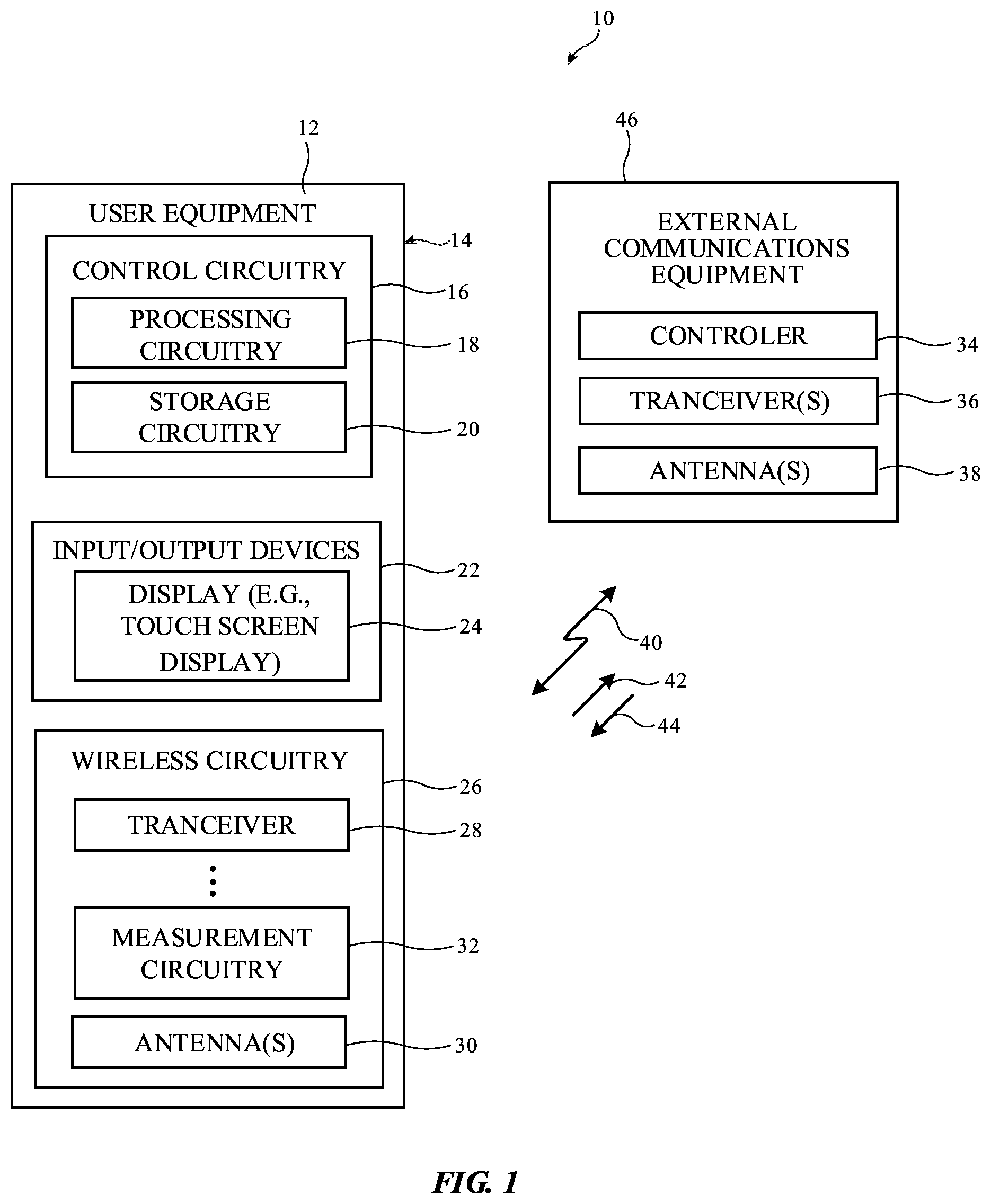 Patent US12610264 — User equipment with wireless coverage tracking capabilities — Figure 1