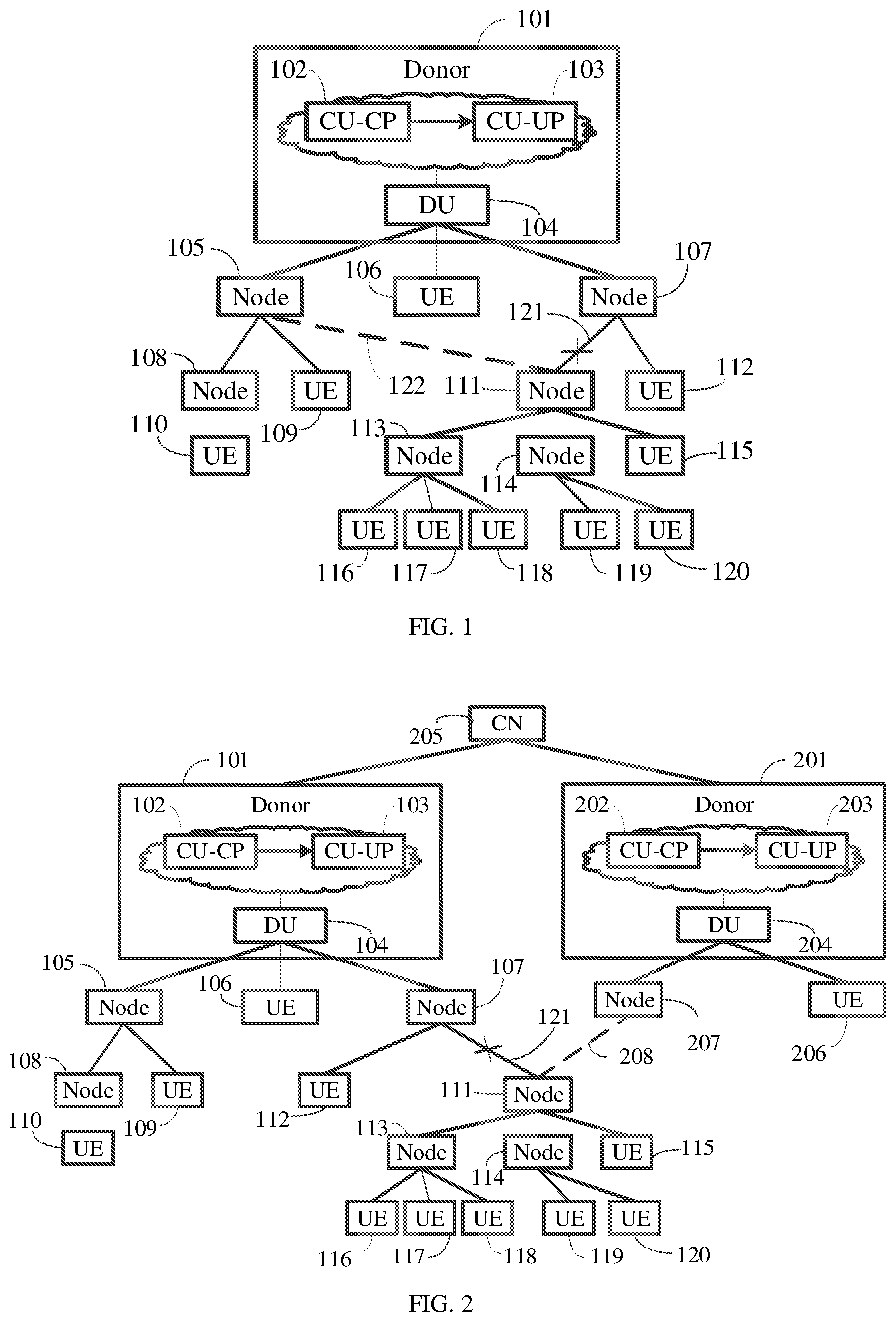 Patent US12610303 Figure 1 – Methods, apparatuses, and computer readable media for controlling downlink transmissions in integrated access and backhaul network