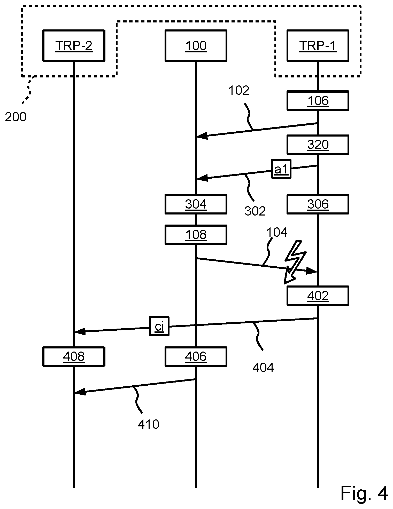 Patent US12610367 Figure 4 – Transmission of UCI via re-configurable PUCCH