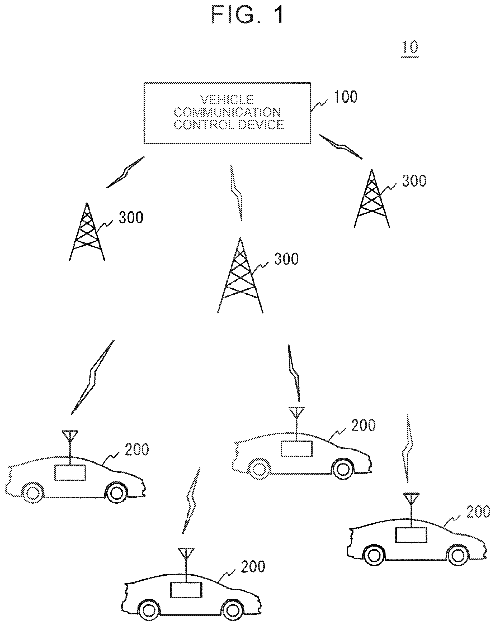 Patent US12610385 Figure 1 – Vehicle communication control device, system, and method