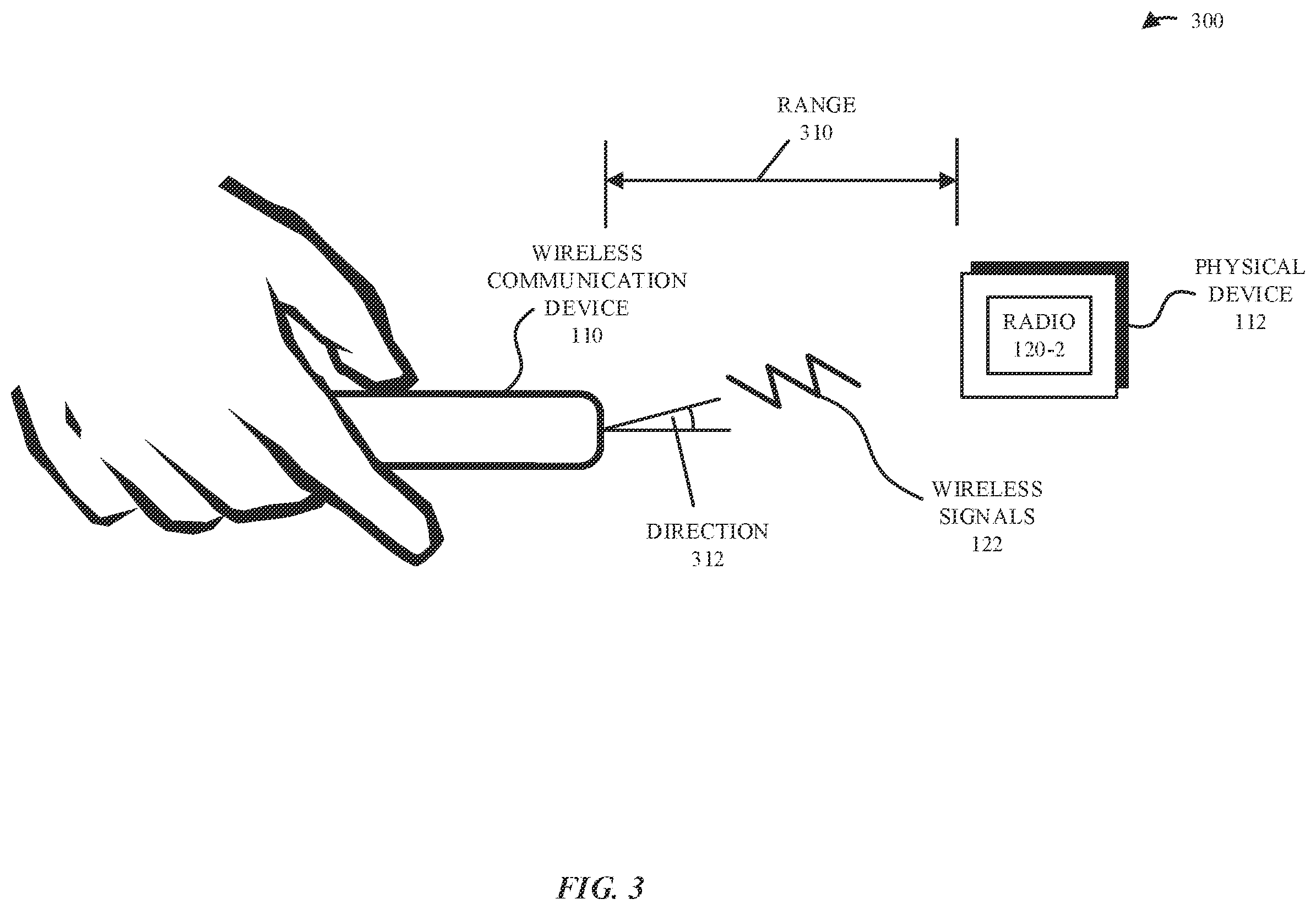 Patent US12610411 Figure 3 – Displaying information based on wireless ranging
