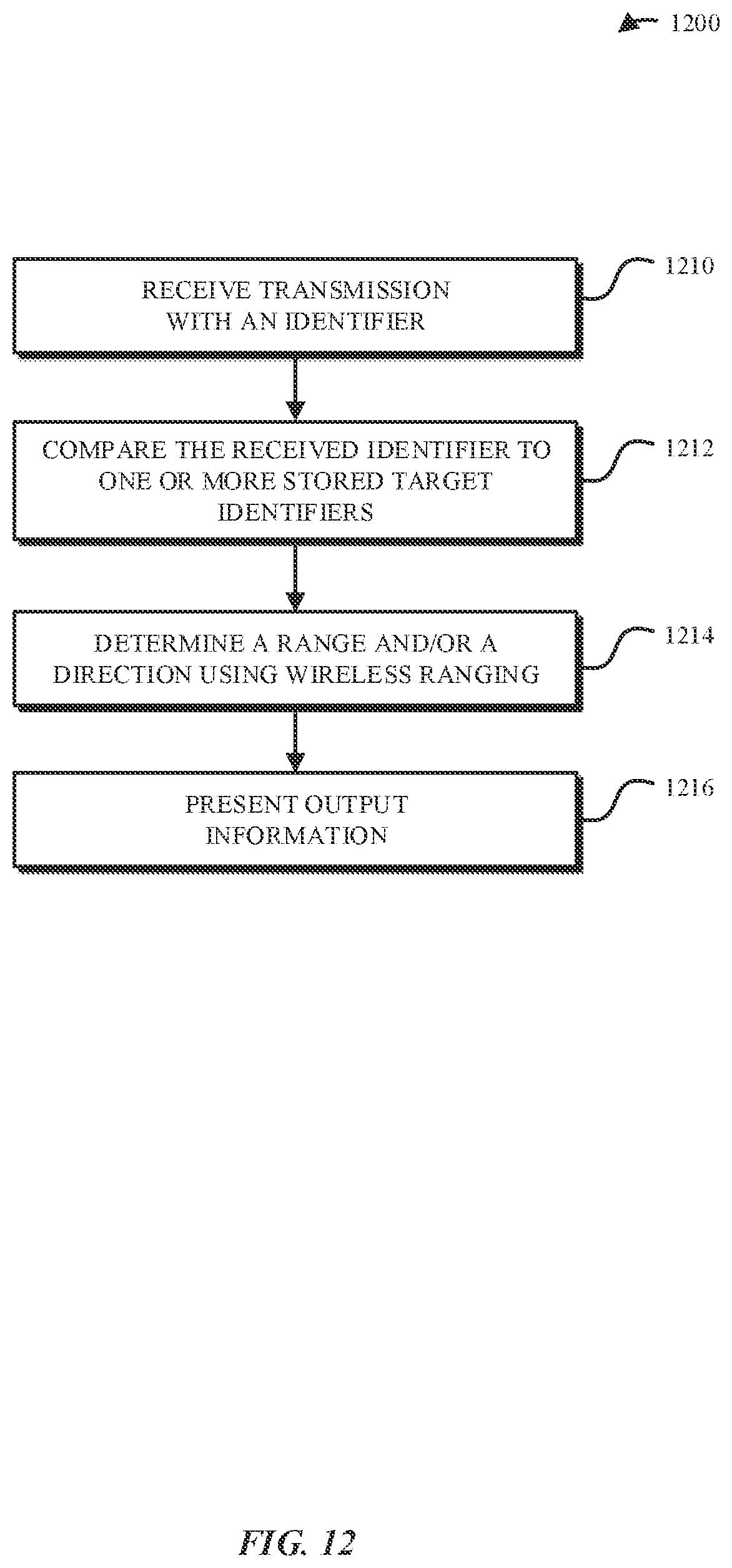 Patent US12610411 Figure 12 – Displaying information based on wireless ranging