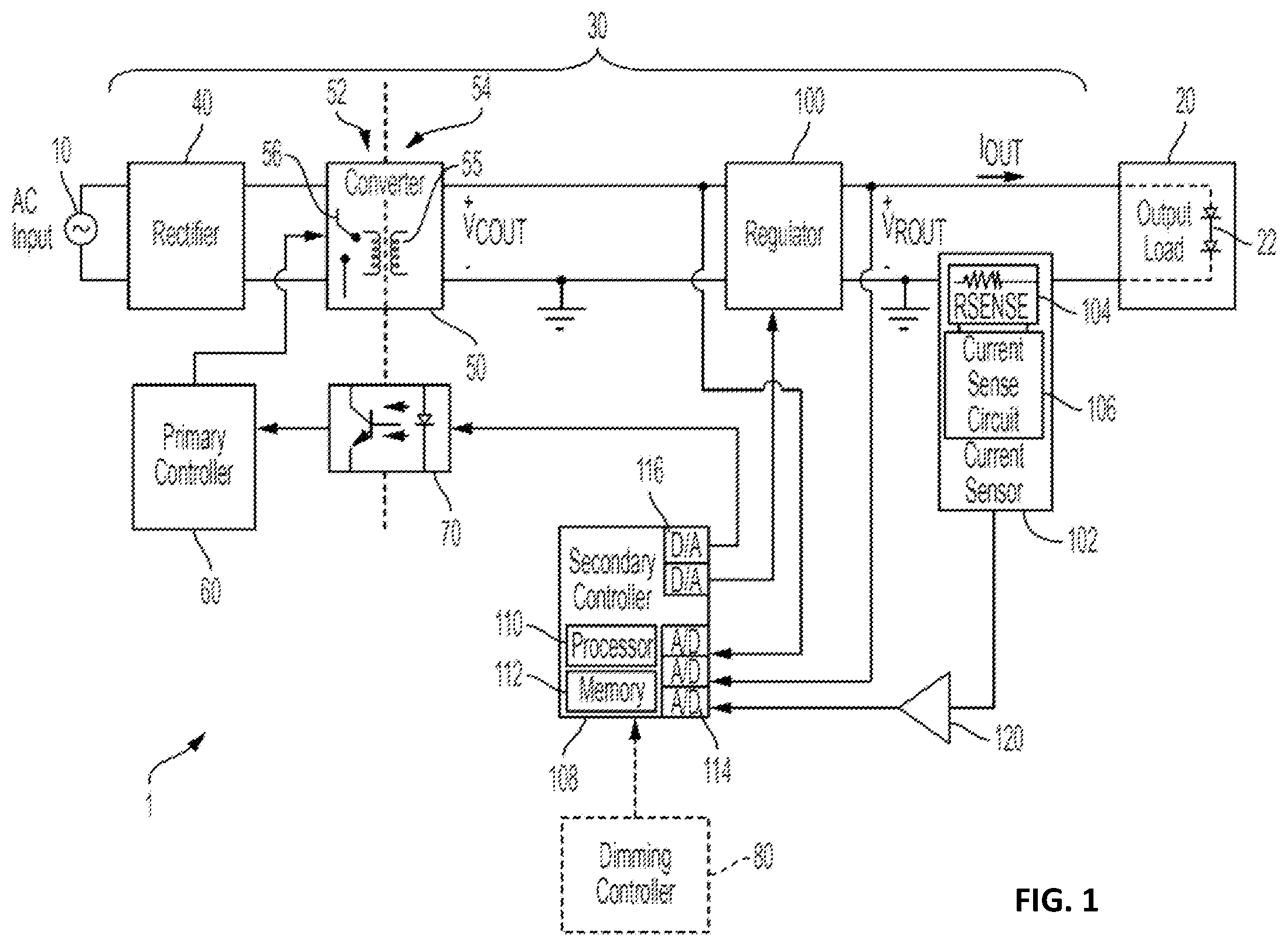Patent US12610440 Figure 1 – System and method for dynamic control of 2-stage light driver