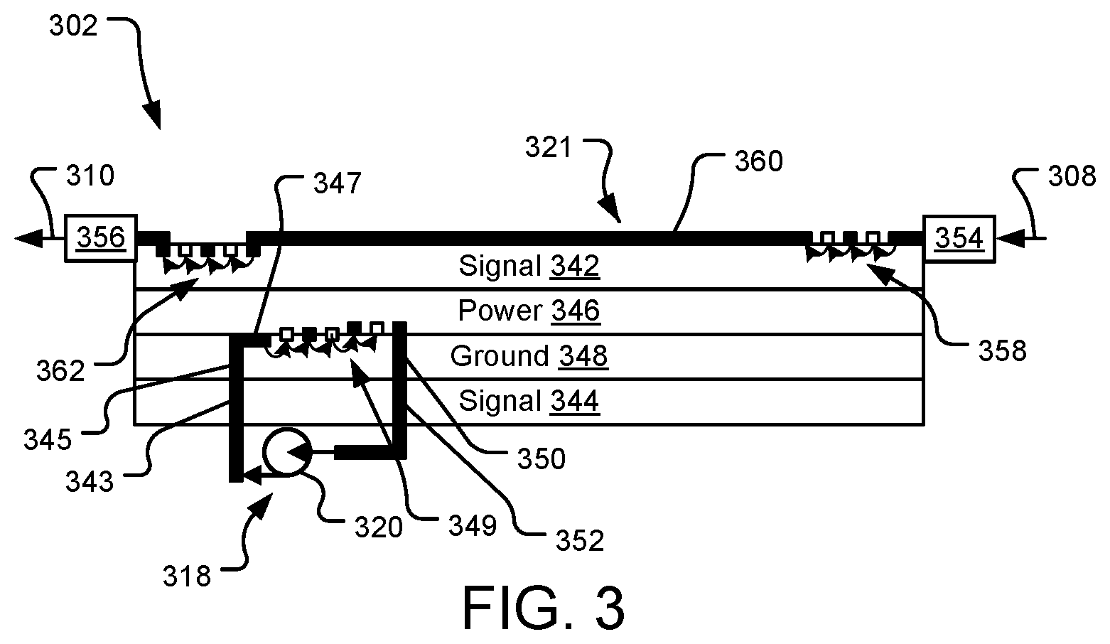 Patent US12610452 Figure 3 – Microfluidic printed circuit board cooling