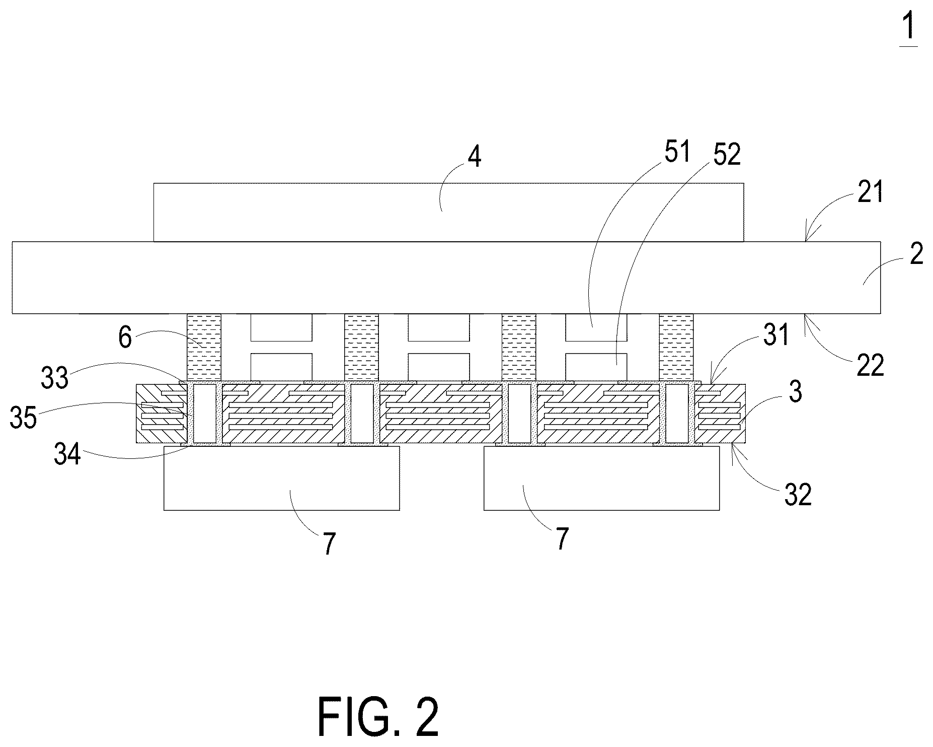 Patent US12610453 Figure 2 – Vertical power supply system and manufacturing method of connection board