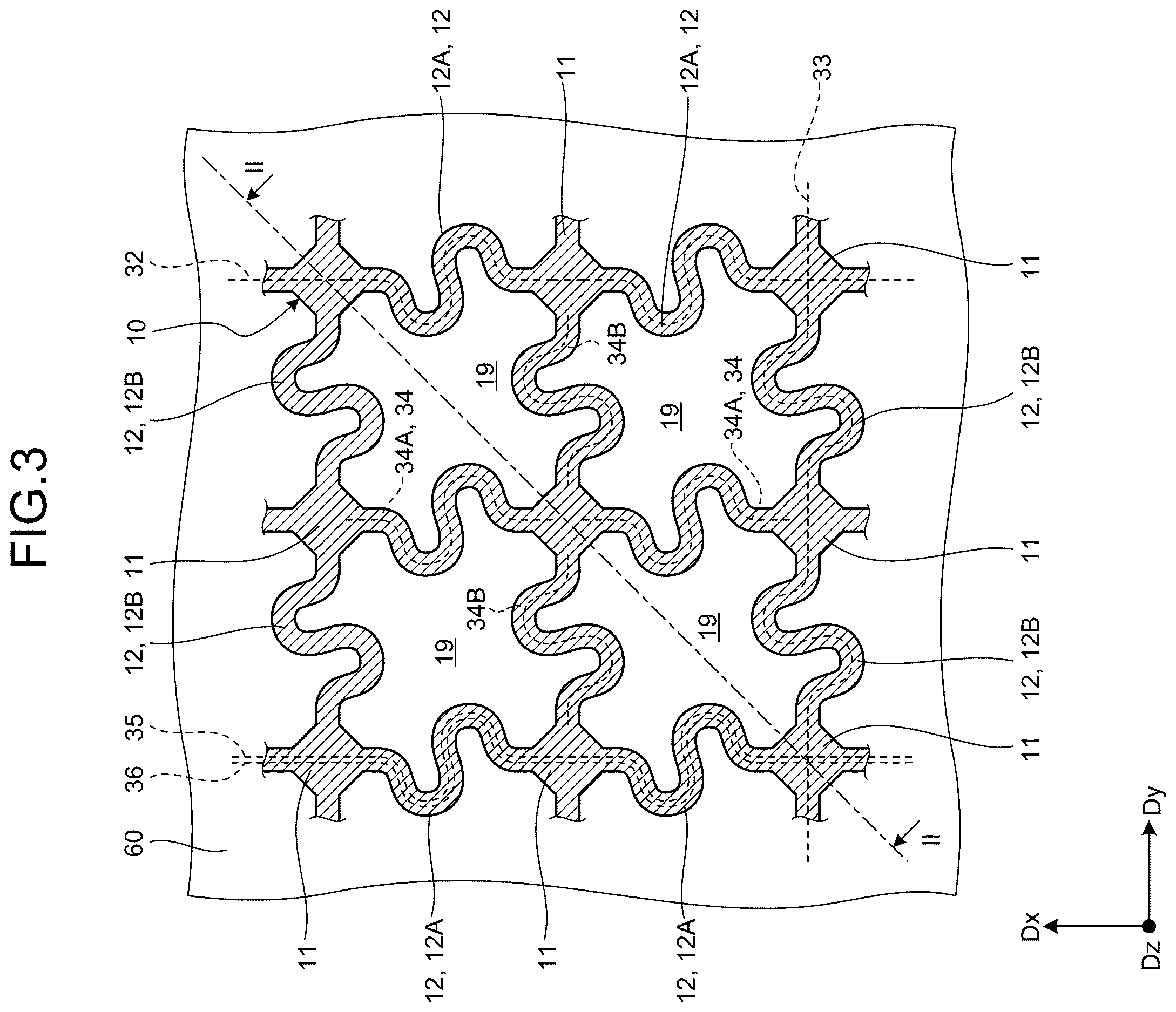 Patent US12610457 Figure 3 – Stretchable device