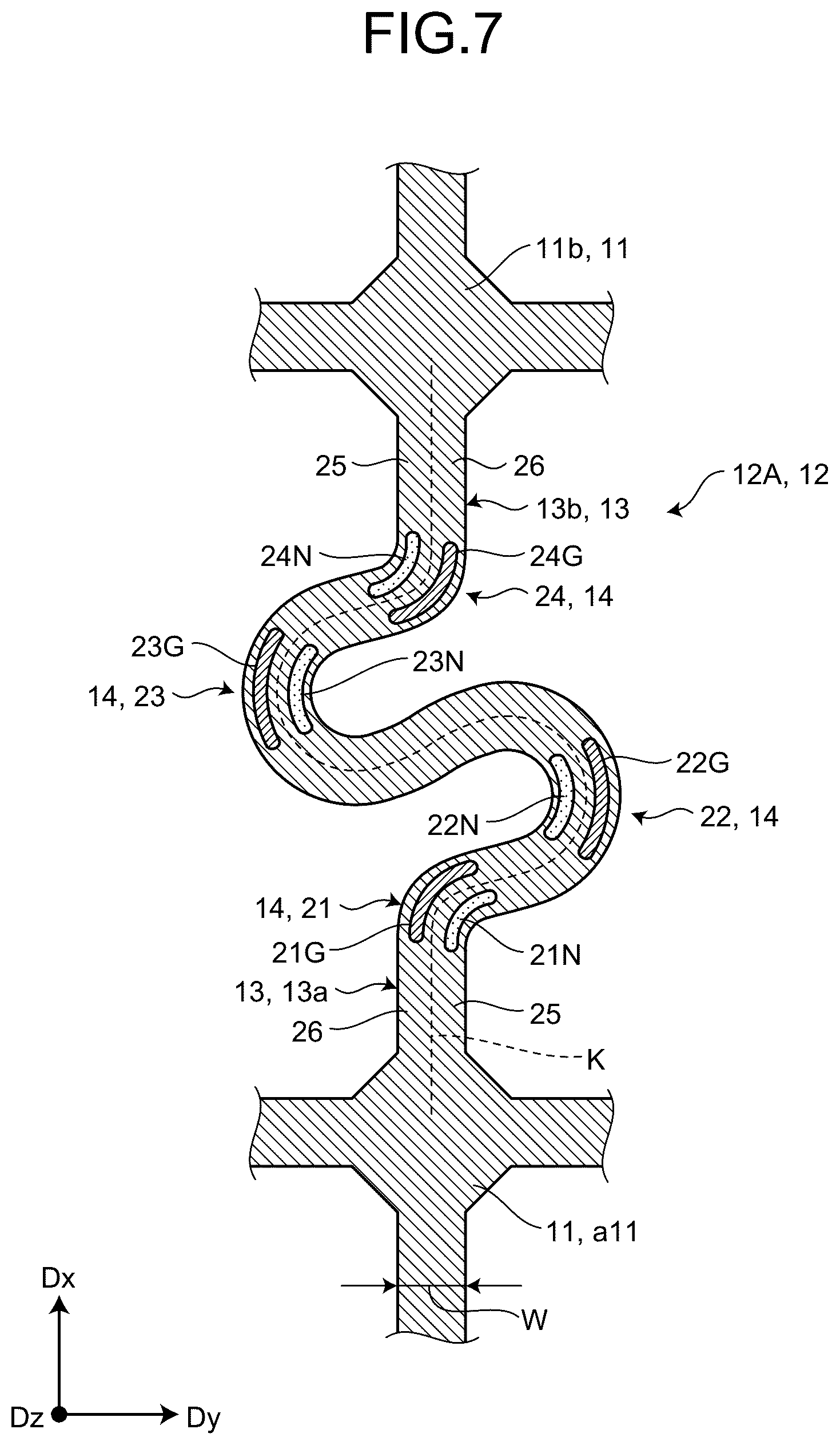 Patent US12610457 Figure 7 – Stretchable device