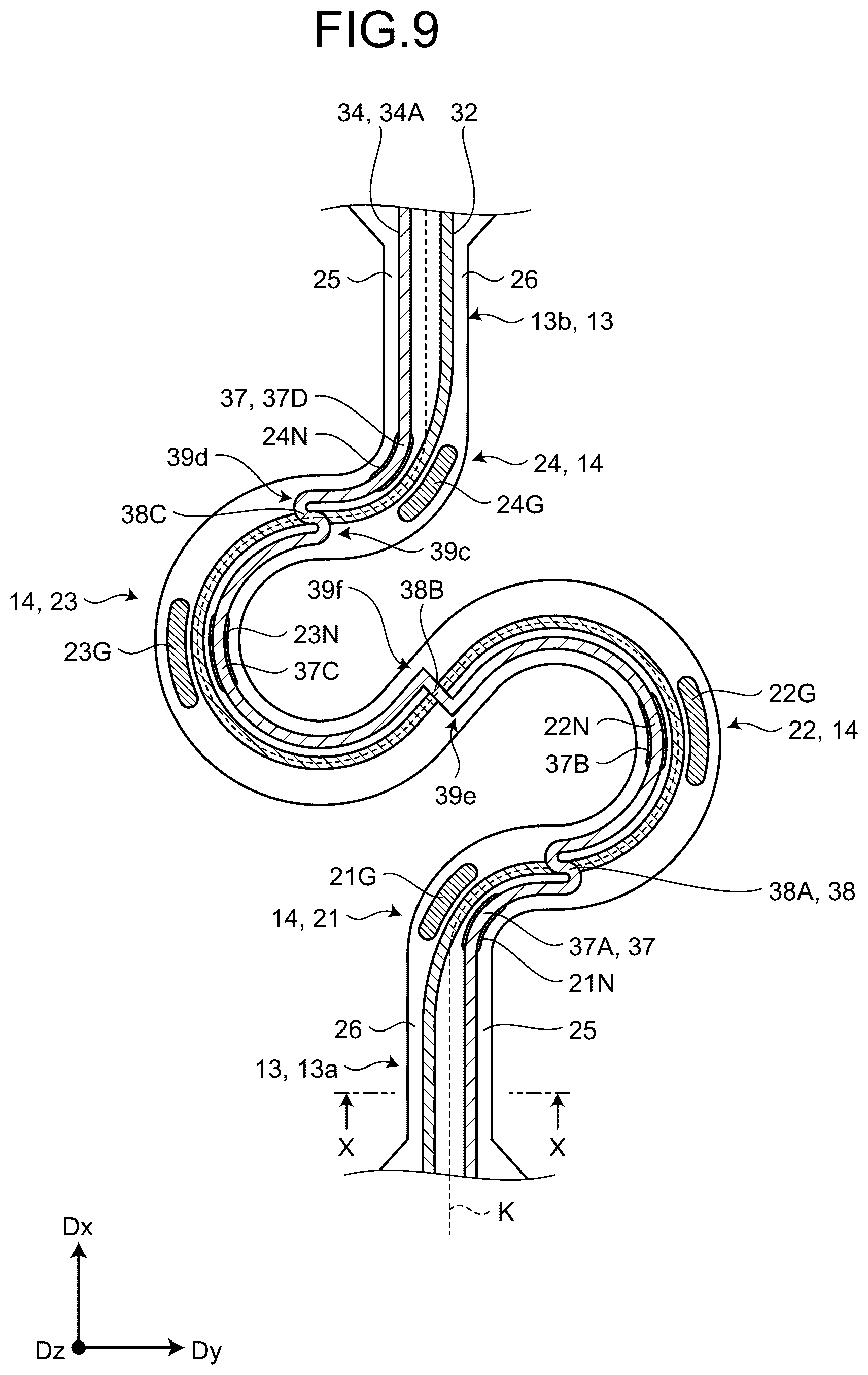 Patent US12610457 Figure 9 – Stretchable device
