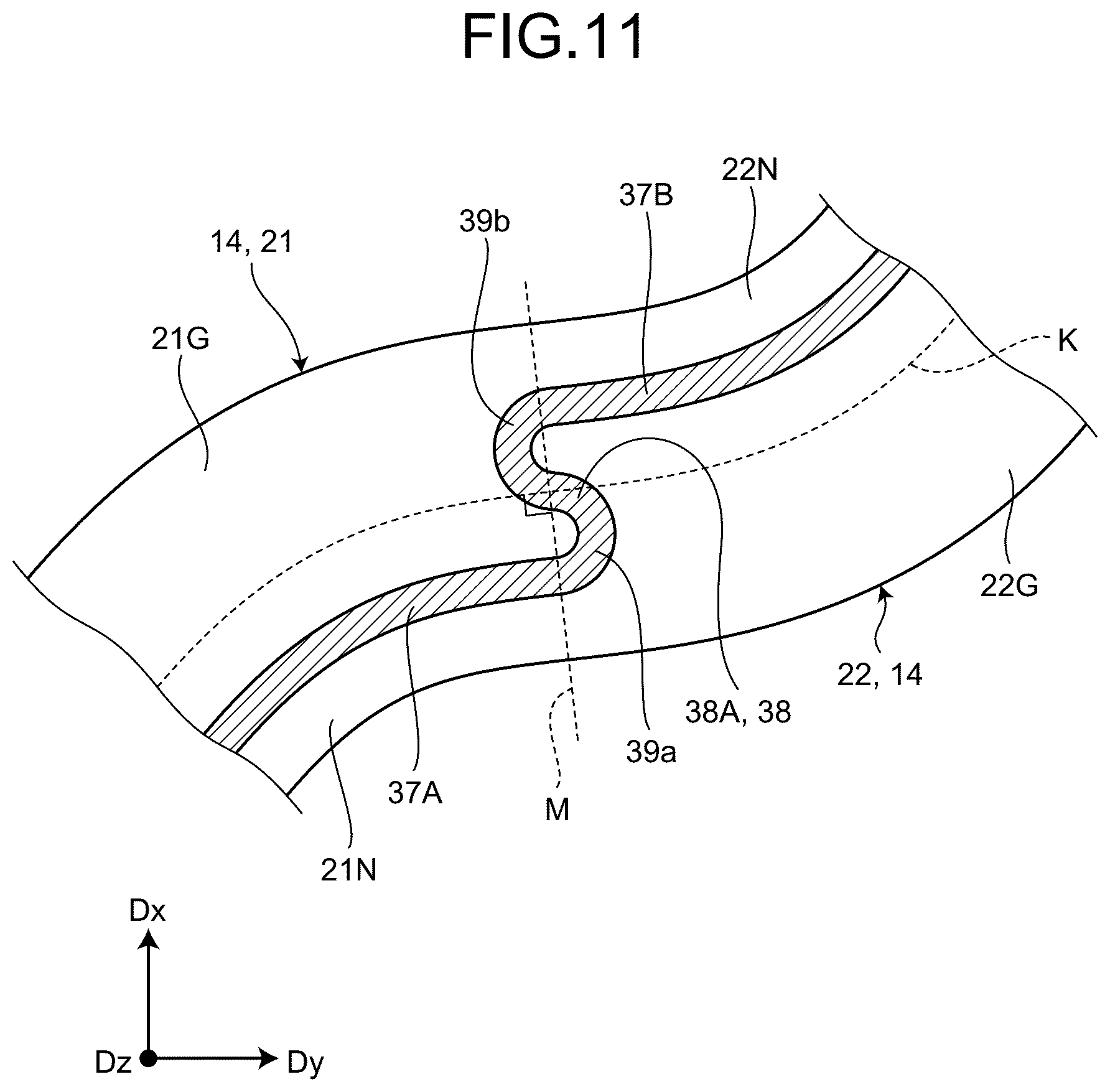 Patent US12610457 Figure 11 – Stretchable device