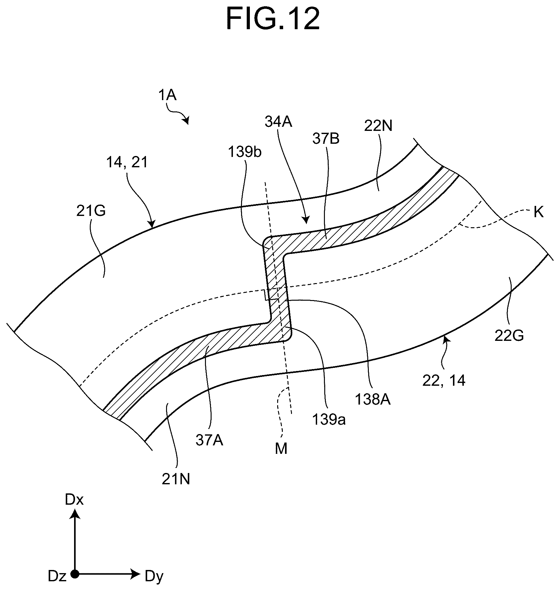 Patent US12610457 Figure 12 – Stretchable device