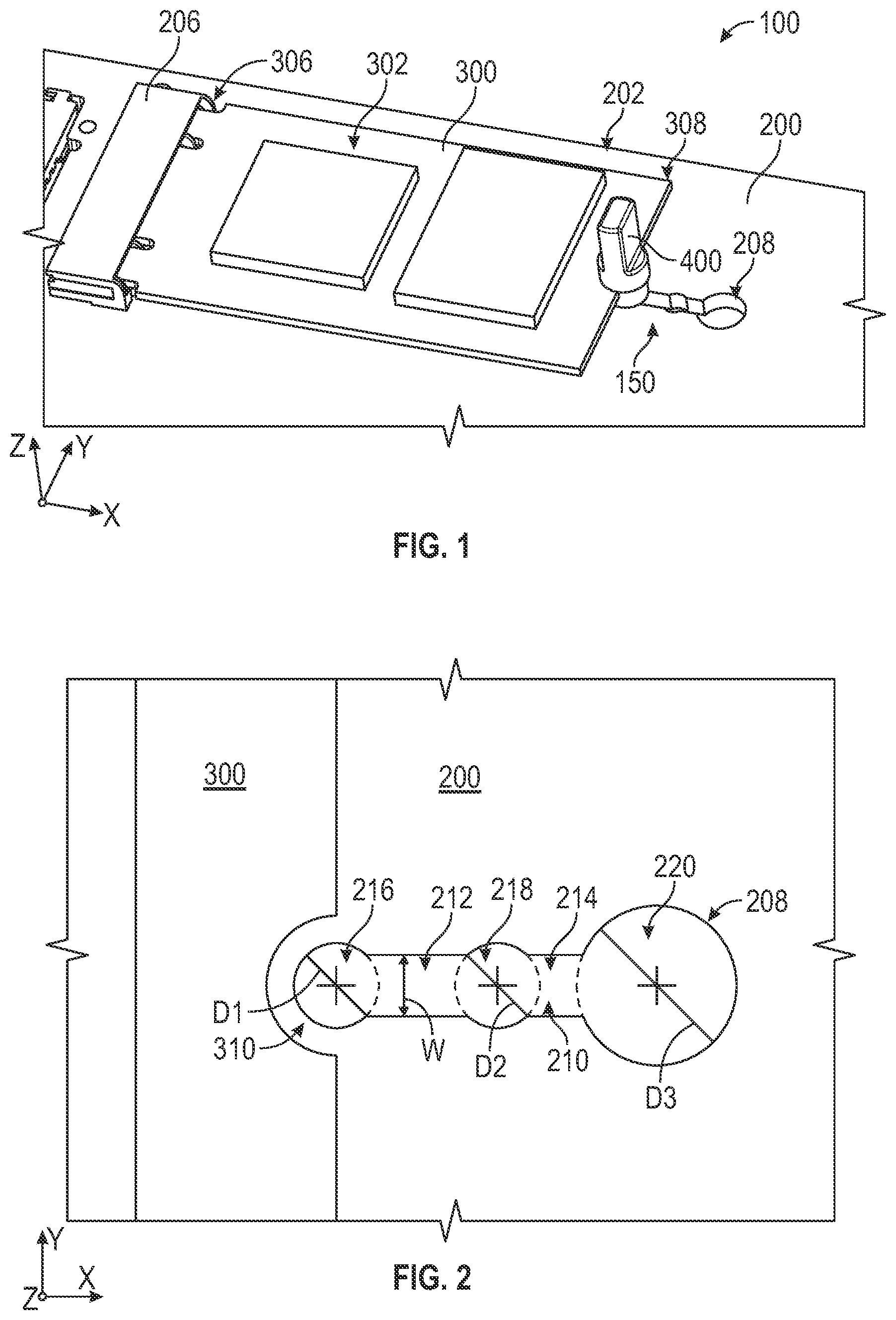 Patent US12610489 Figure 1 – Latch system for latching a card to a board