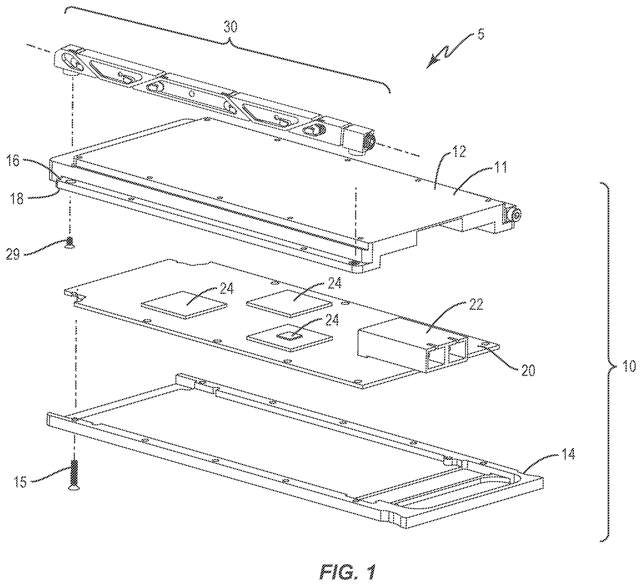 Patent US12610490 Figure 1 – Wedge based circuit board retainer with dual end drivescrew