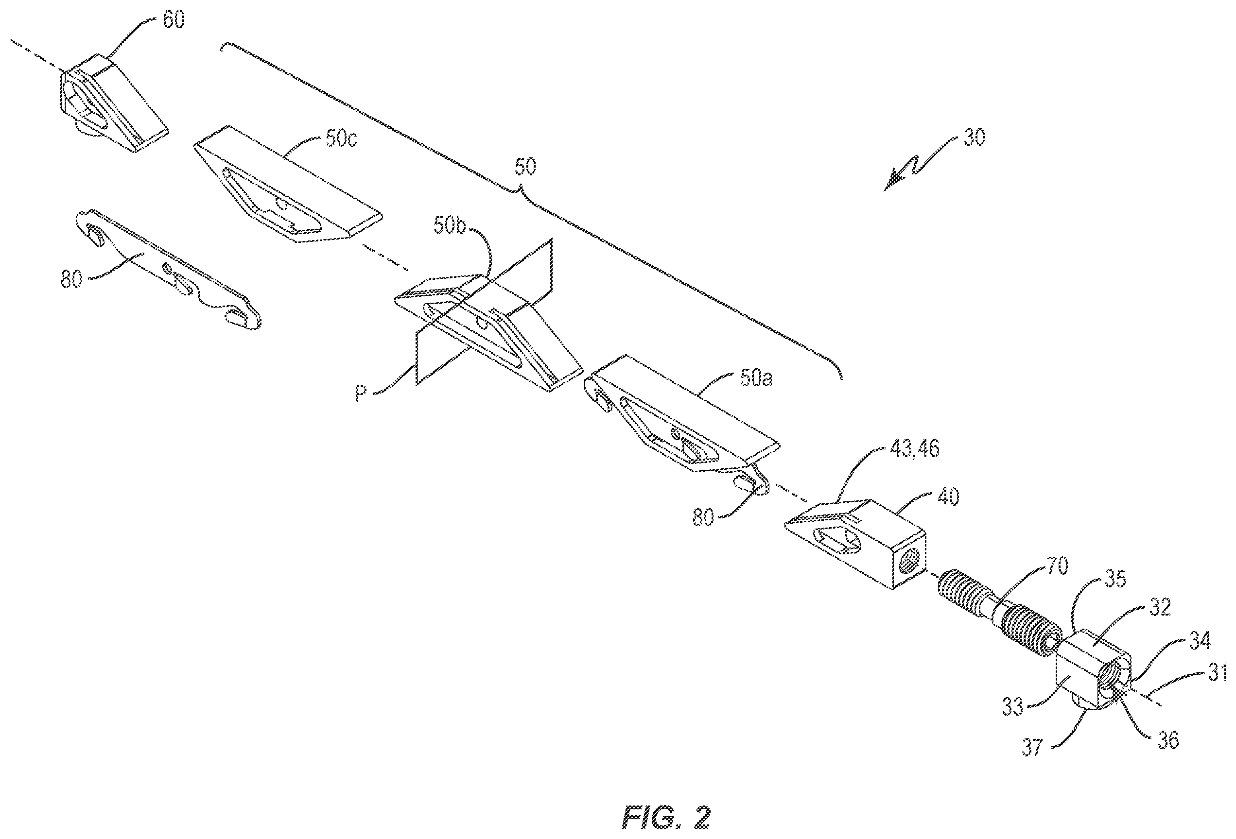 Patent US12610490 Figure 2 – Wedge based circuit board retainer with dual end drivescrew
