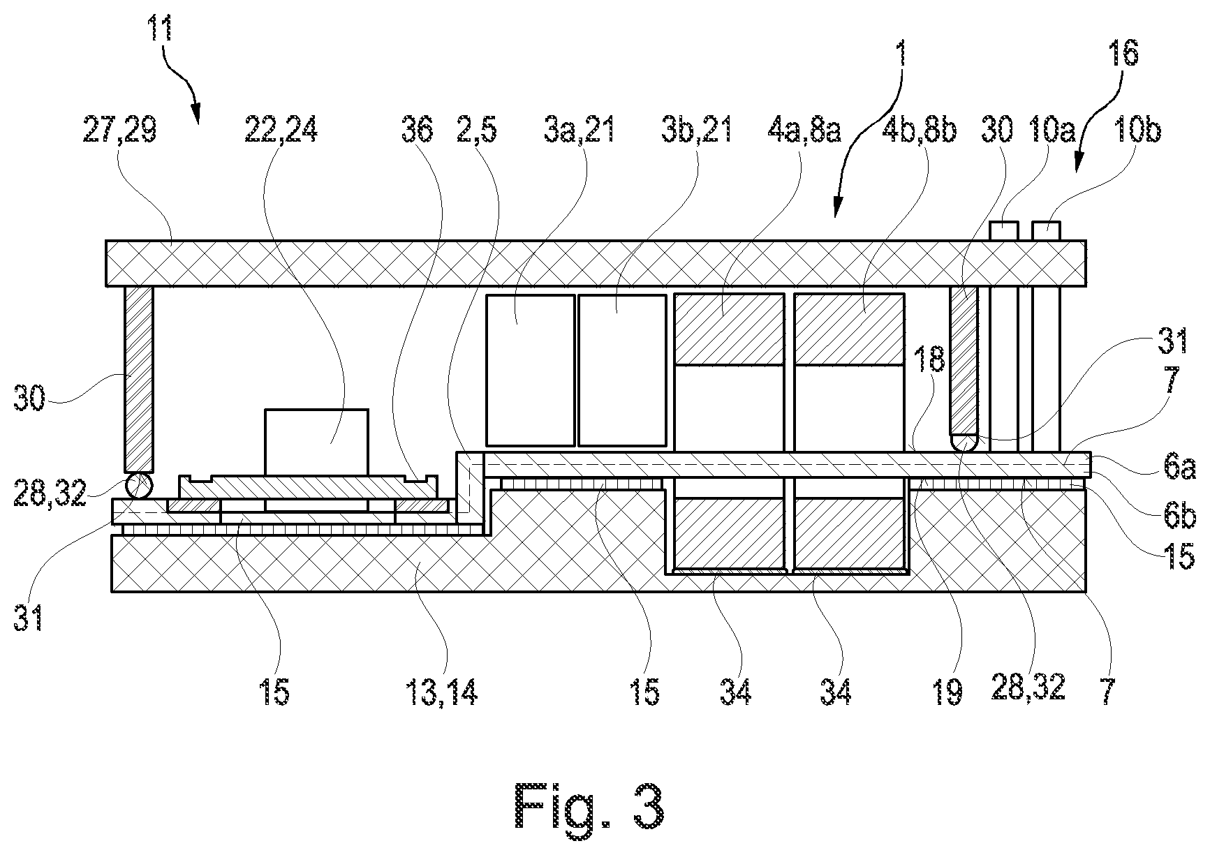 Patent US12610492 Figure 2 – EMC filter device having a laminated conductor structure; and power electronics module