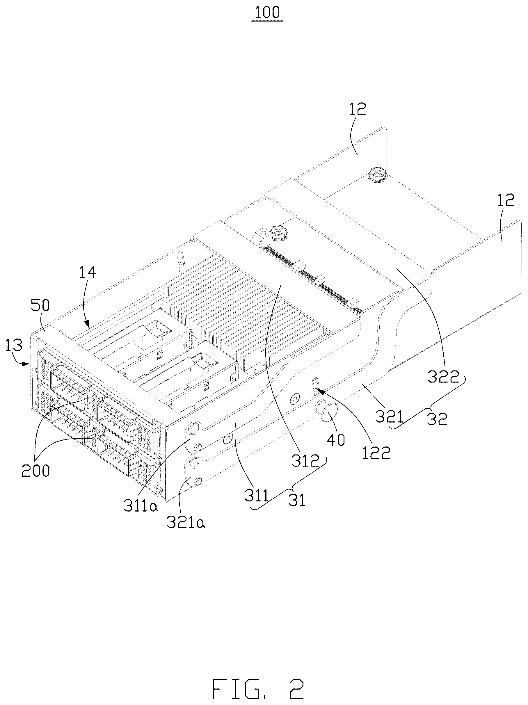 Patent US12610494 Figure 2 – Chassis and electronic host