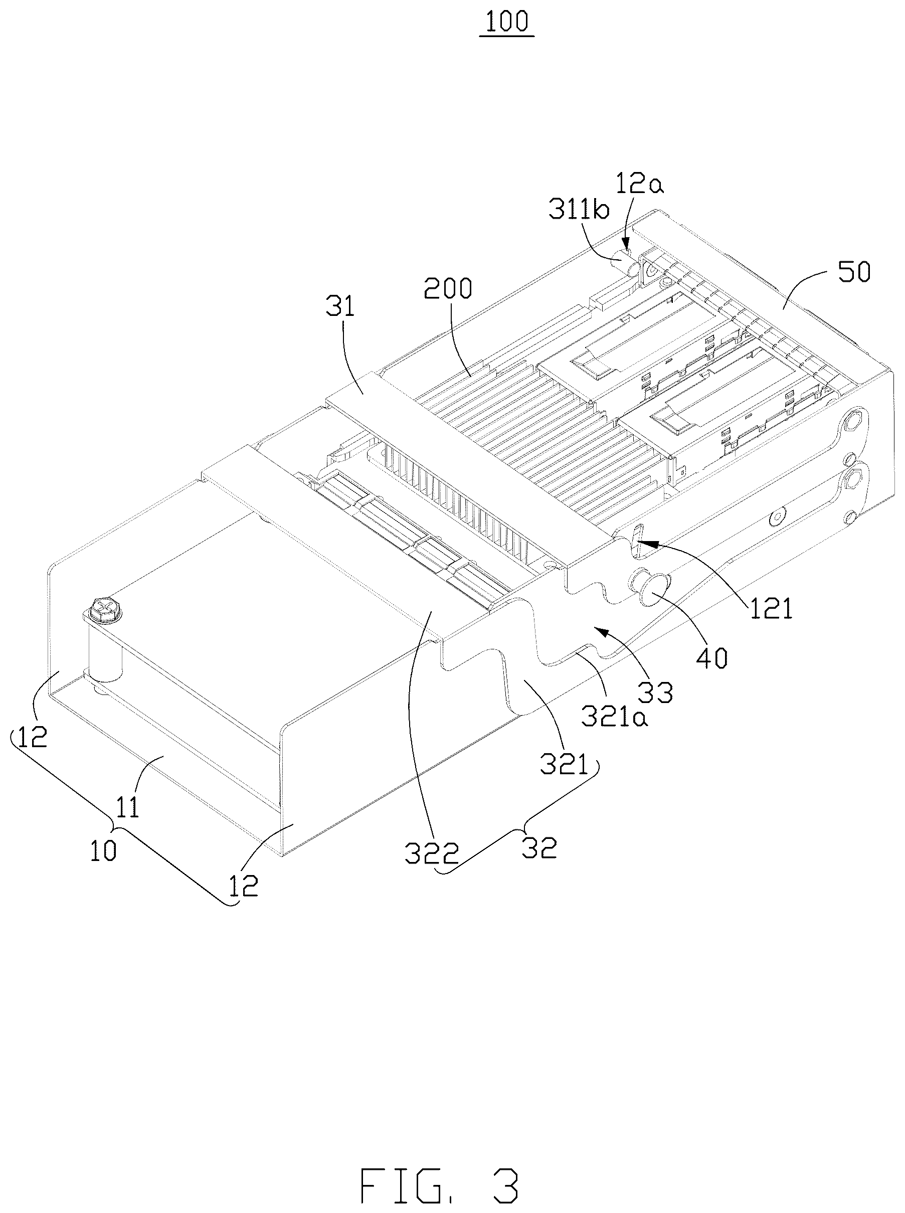 Patent US12610494 Figure 3 – Chassis and electronic host
