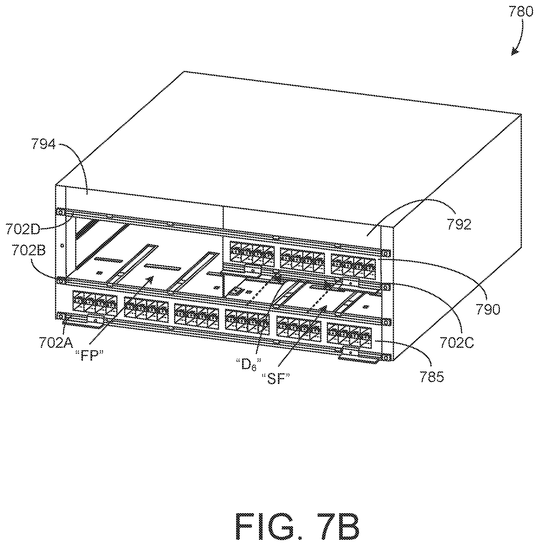 Patent US12610495 Figure 11 – Chassis having trays to mount different form factor electronic modules to an electronic device