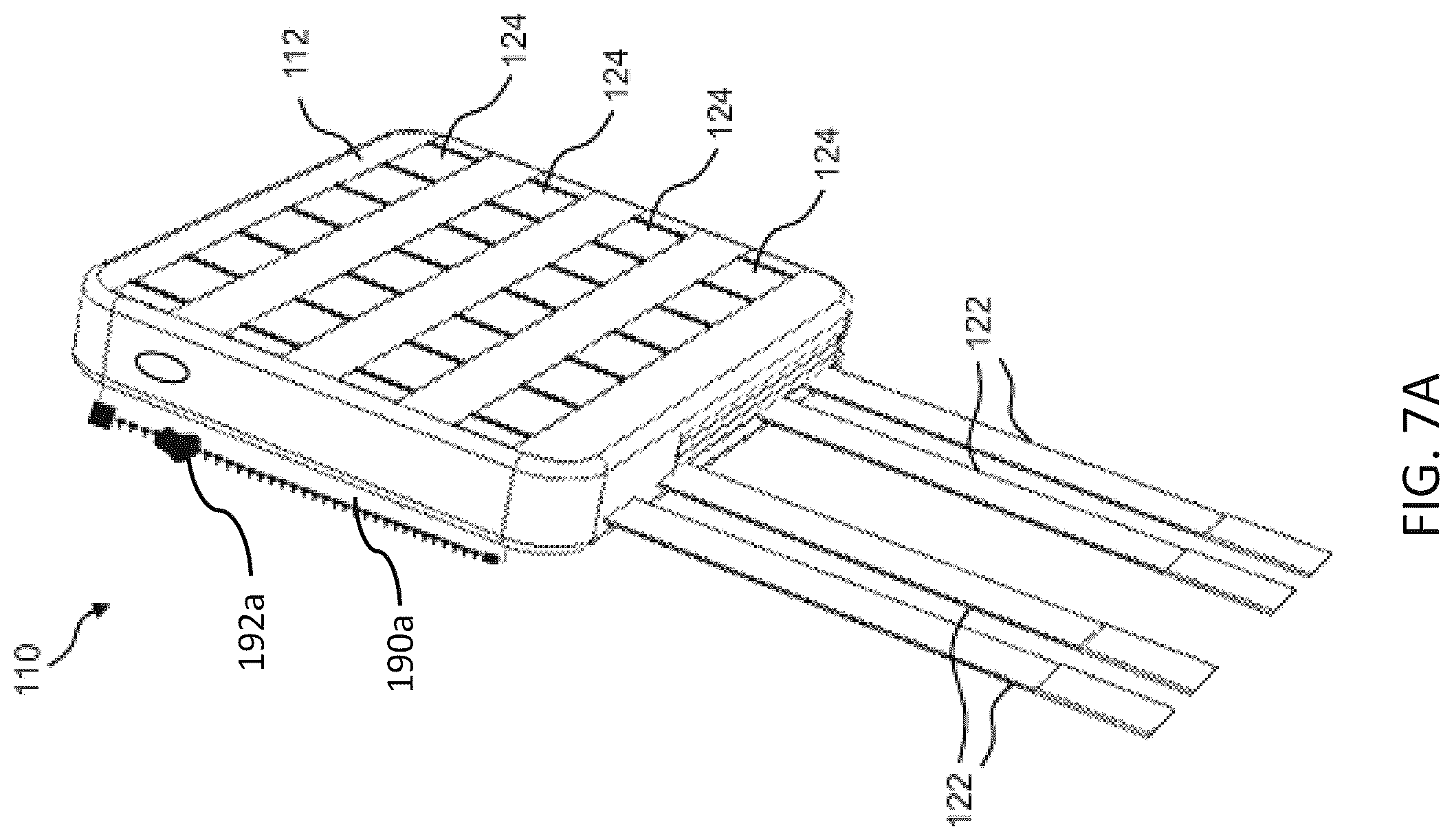 Patent US12610496 Figure 7 – System for supplying power to at least one power distribution and data hub using a portable battery pack