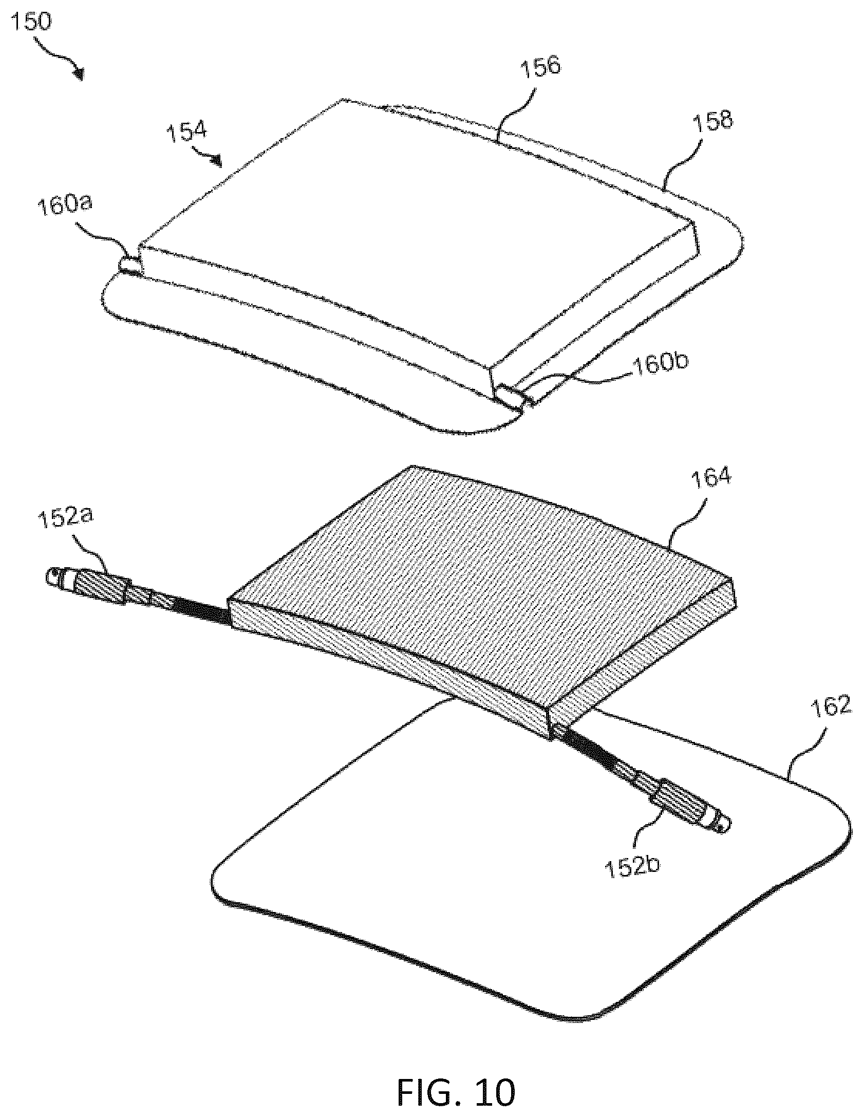 Patent US12610496 Figure 11 – System for supplying power to at least one power distribution and data hub using a portable battery pack