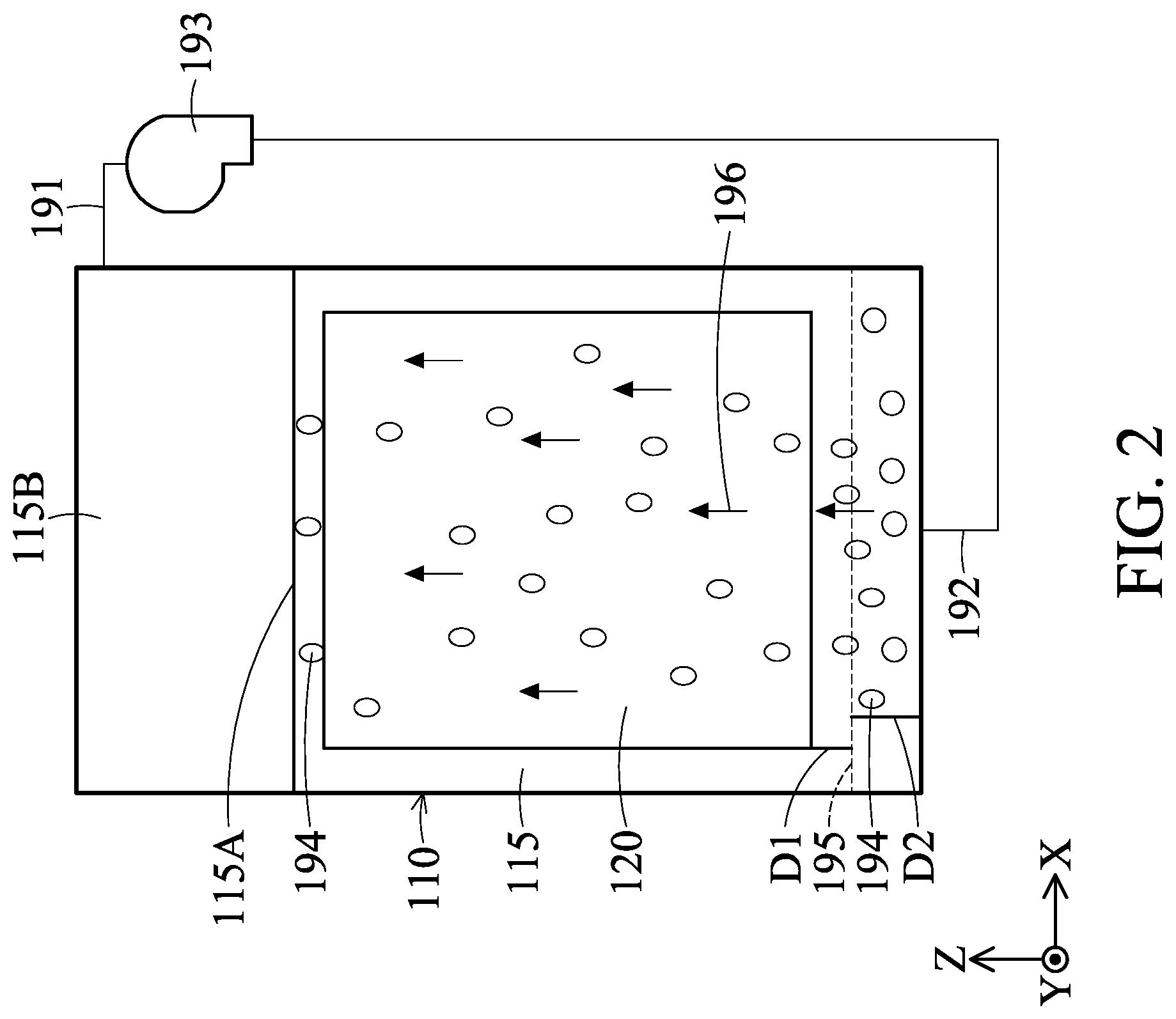 Patent US12610502 Figure 2 – Immersion cooling system