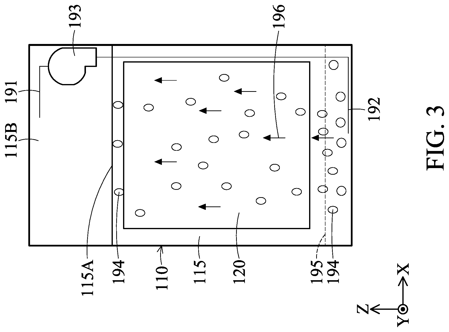 Patent US12610502 Figure 3 – Immersion cooling system