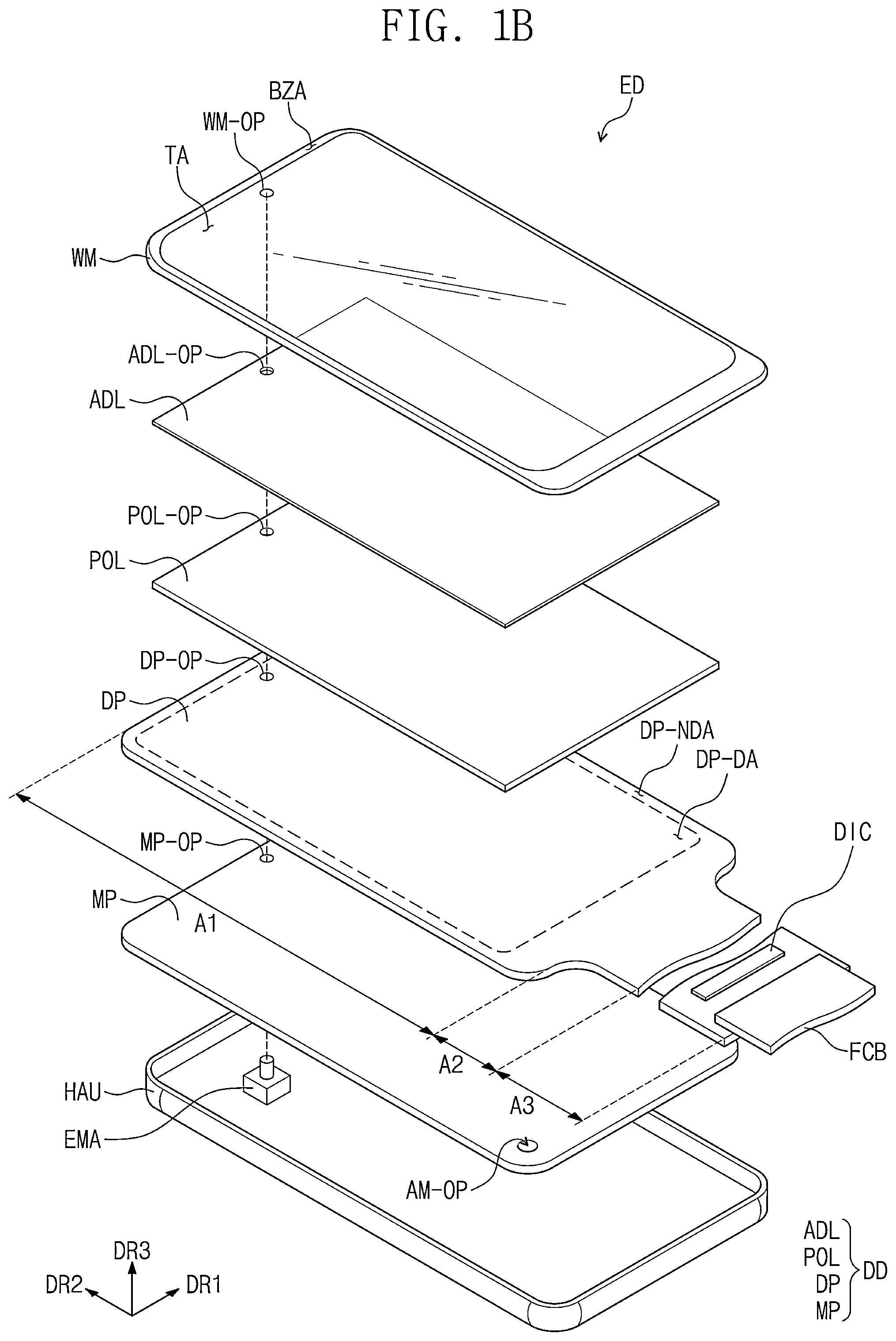 Patent US12610510 Figure 2 – Display device and manufacturing method thereof