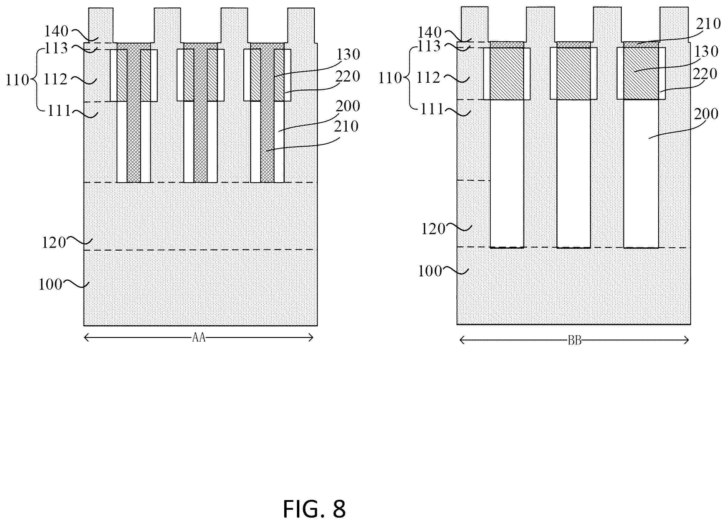 Patent US12610516 Figure 8 – Semiconductor structure and method making the same