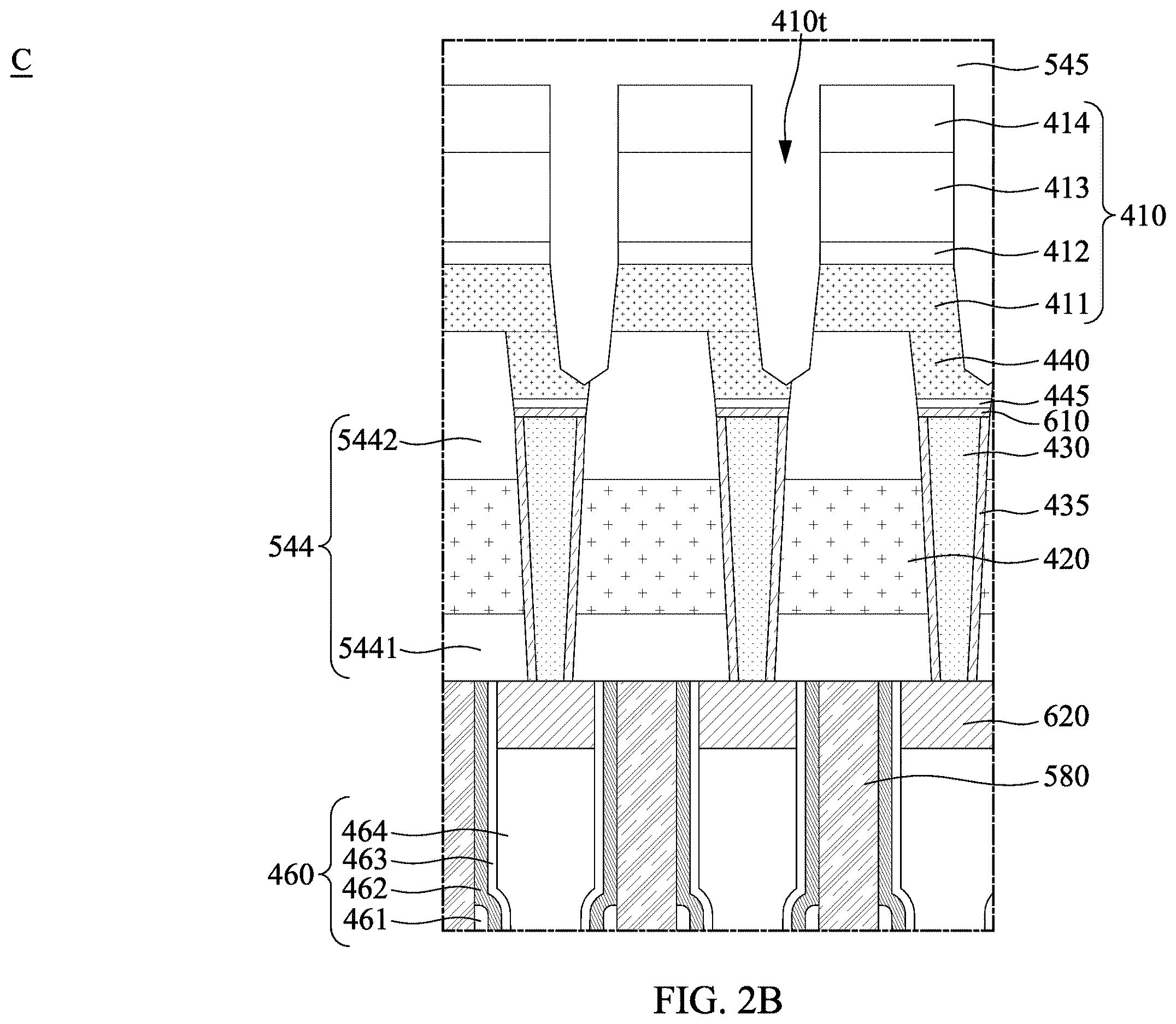 Patent US12610531 Figure 5 – Semiconductor device having trench capacitors formed on channel structures and methods for manufacturing the same