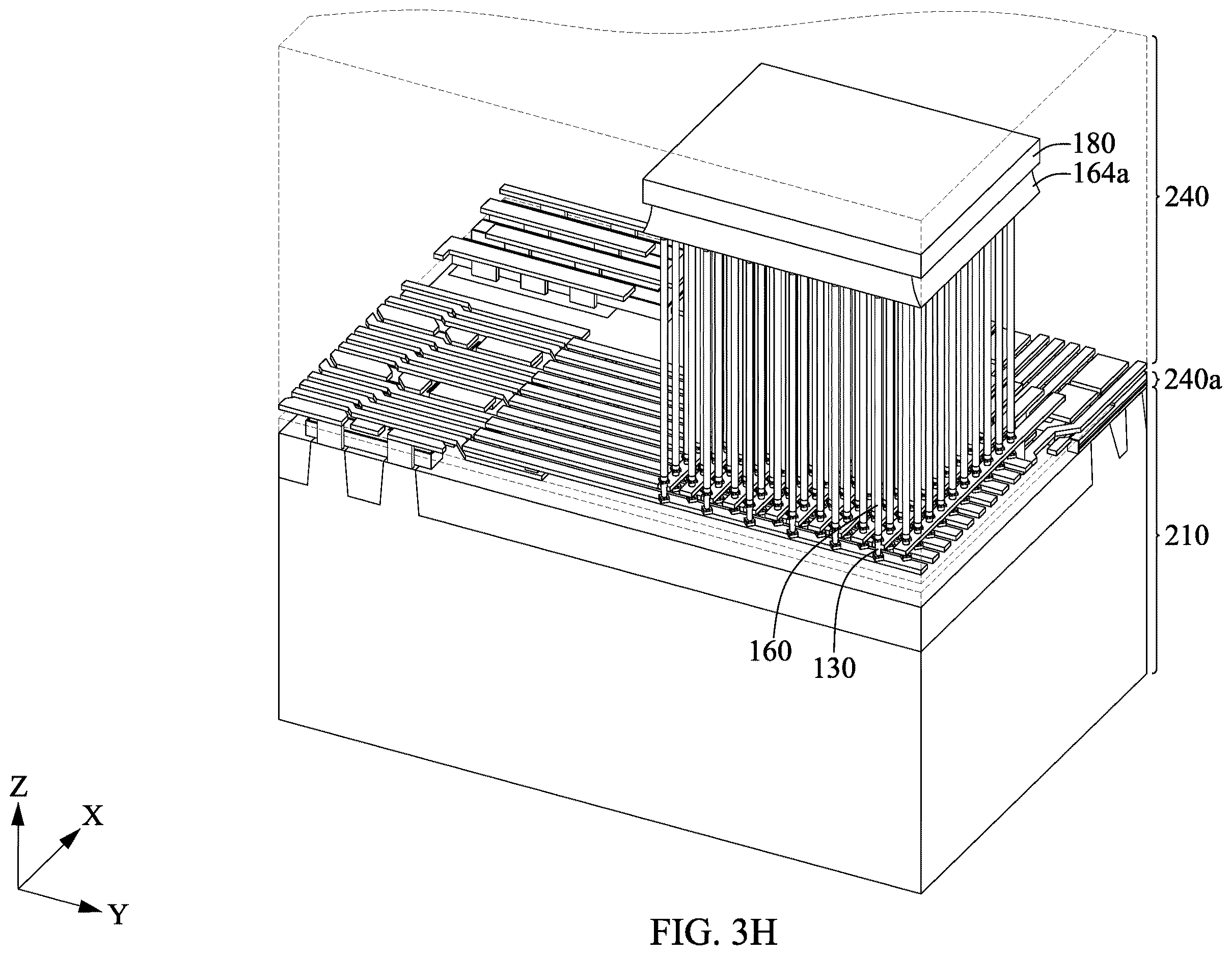Patent US12610531 Figure 13 – Semiconductor device having trench capacitors formed on channel structures and methods for manufacturing the same
