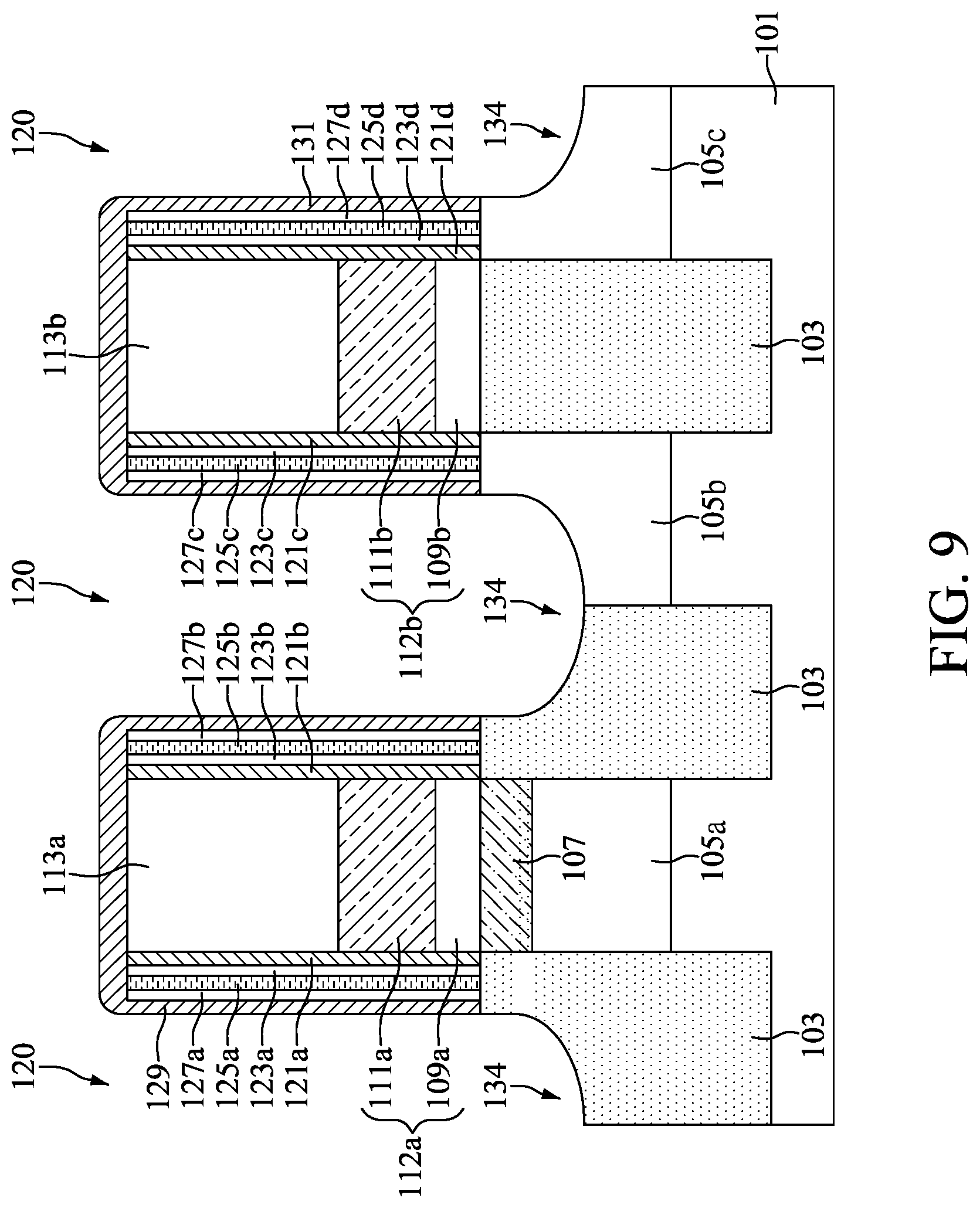 Patent US12610534 Figure 9 – Memory device with air gap and method for preparing the same
