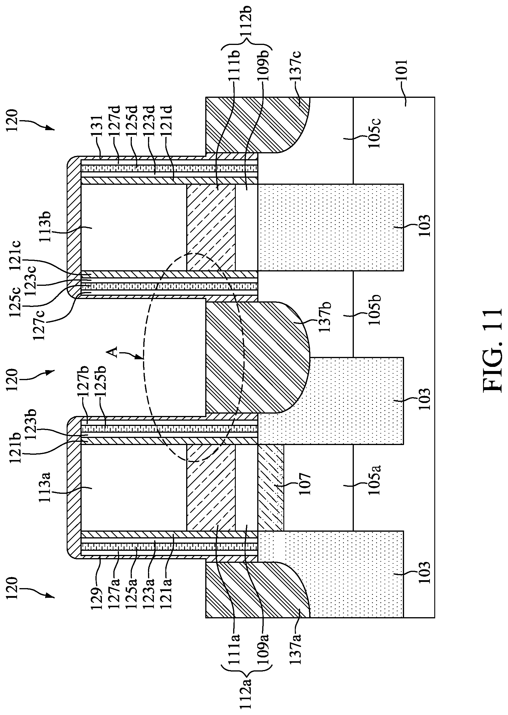 Patent US12610534 Figure 11 – Memory device with air gap and method for preparing the same