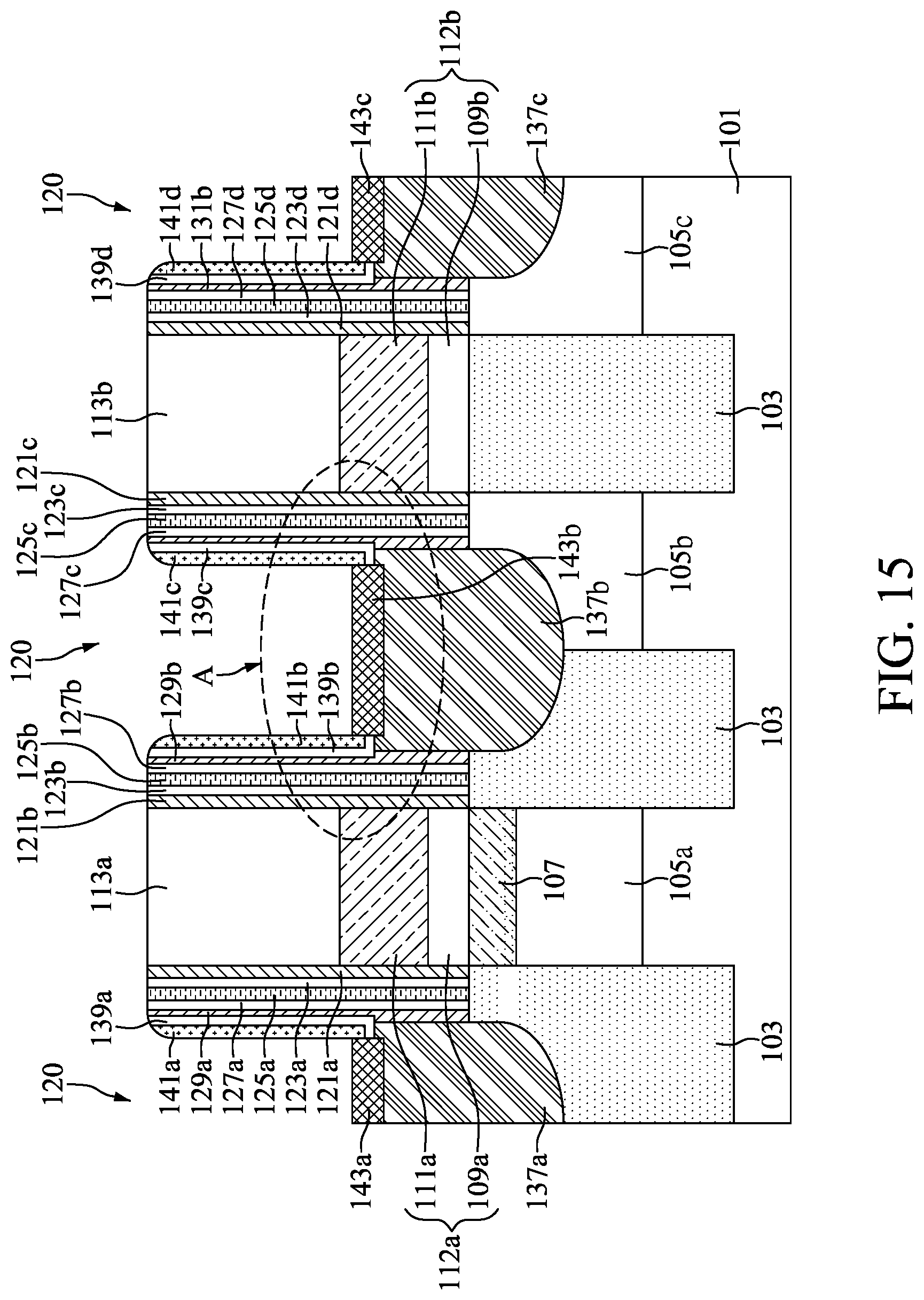 Patent US12610534 Figure 15 – Memory device with air gap and method for preparing the same