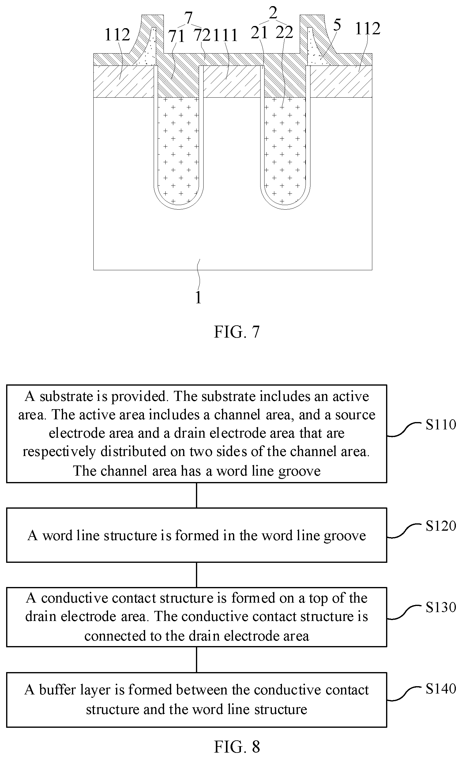 Patent US12610537 Figure 4 – Semiconductor structure with buffer layer between conductive contact and word line and method for forming the same, and memory