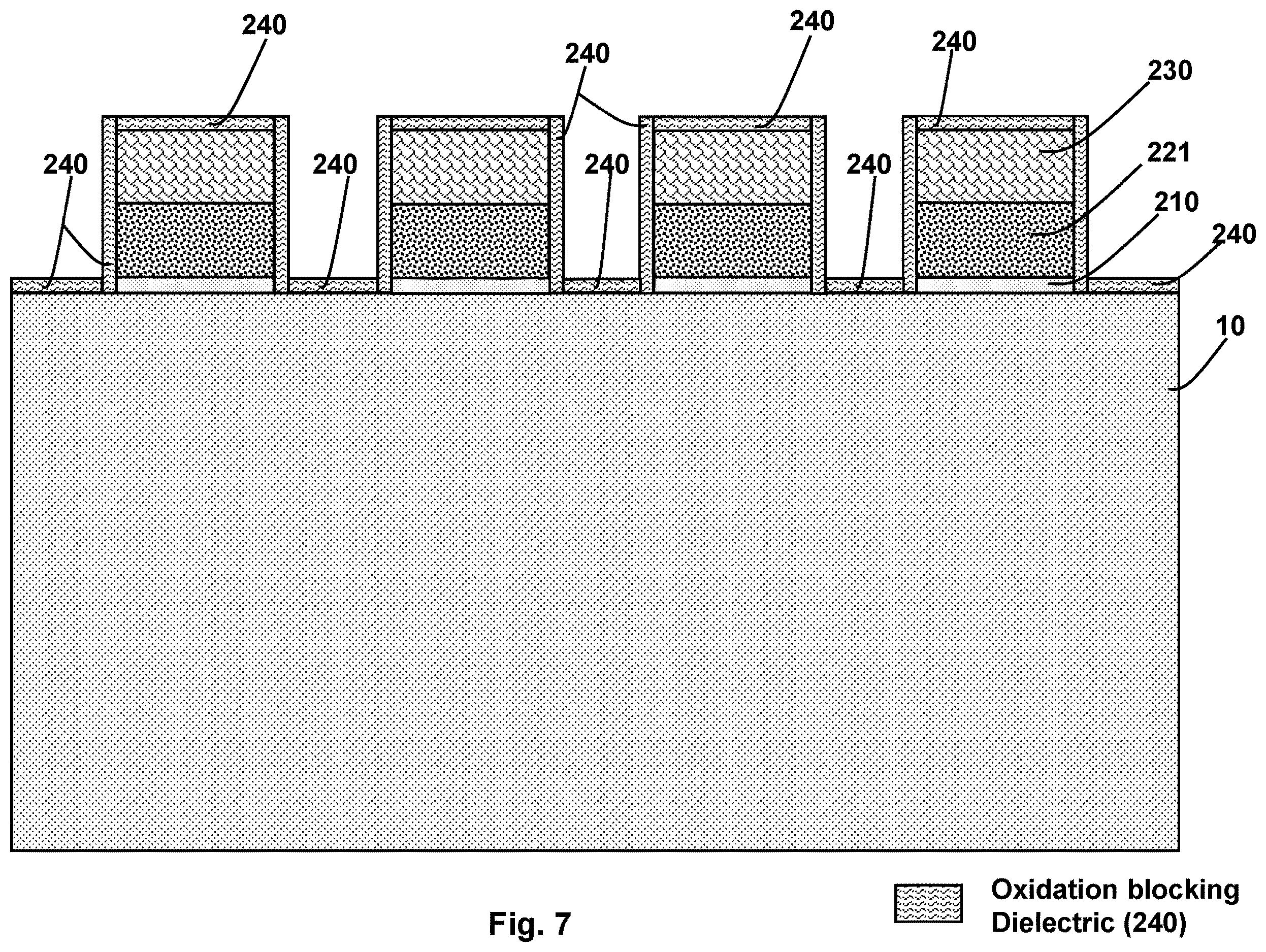 Patent US12610543 Figure 7 – Self-aligned floating gate formation in nonvolatile memory device fabrication