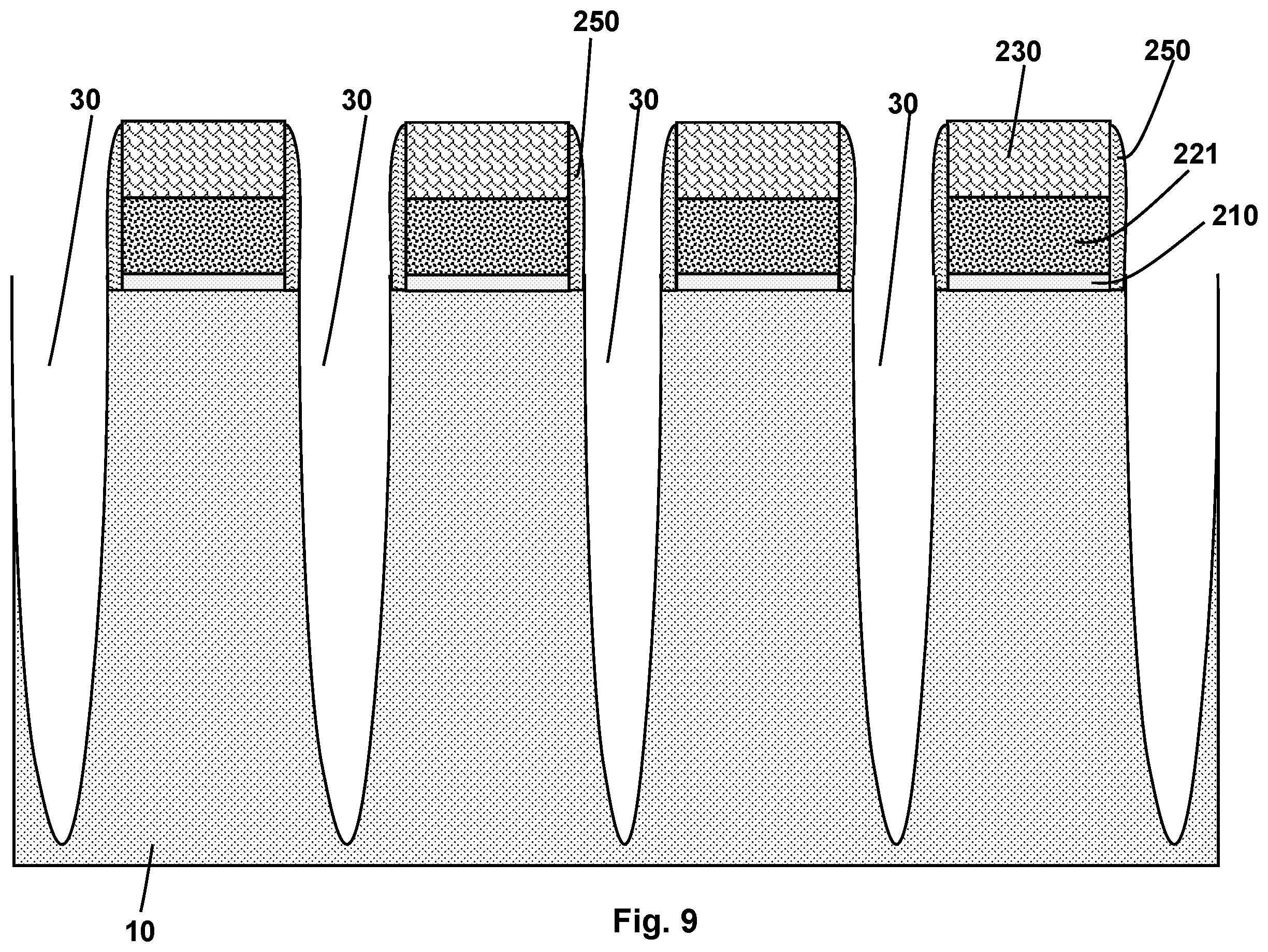 Patent US12610543 Figure 9 – Self-aligned floating gate formation in nonvolatile memory device fabrication