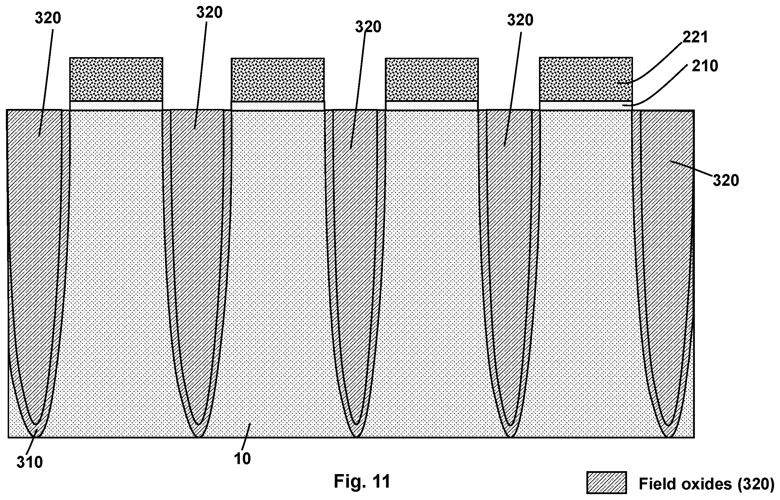 Patent US12610543 Figure 11 – Self-aligned floating gate formation in nonvolatile memory device fabrication