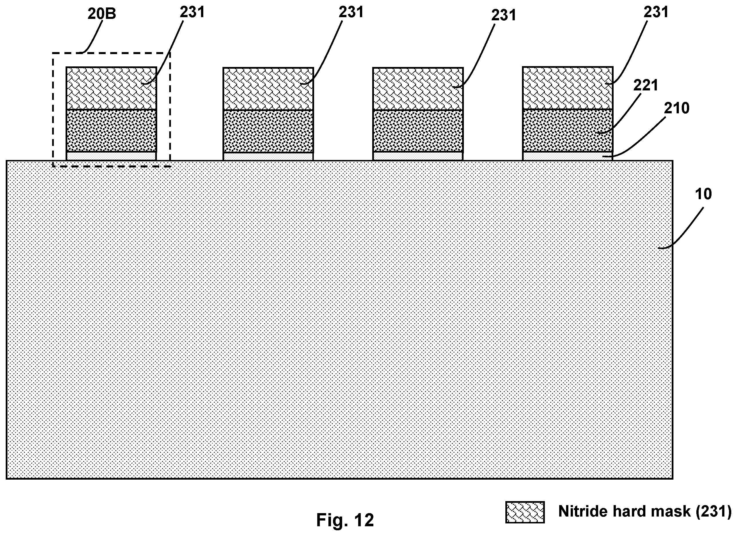 Patent US12610543 Figure 12 – Self-aligned floating gate formation in nonvolatile memory device fabrication