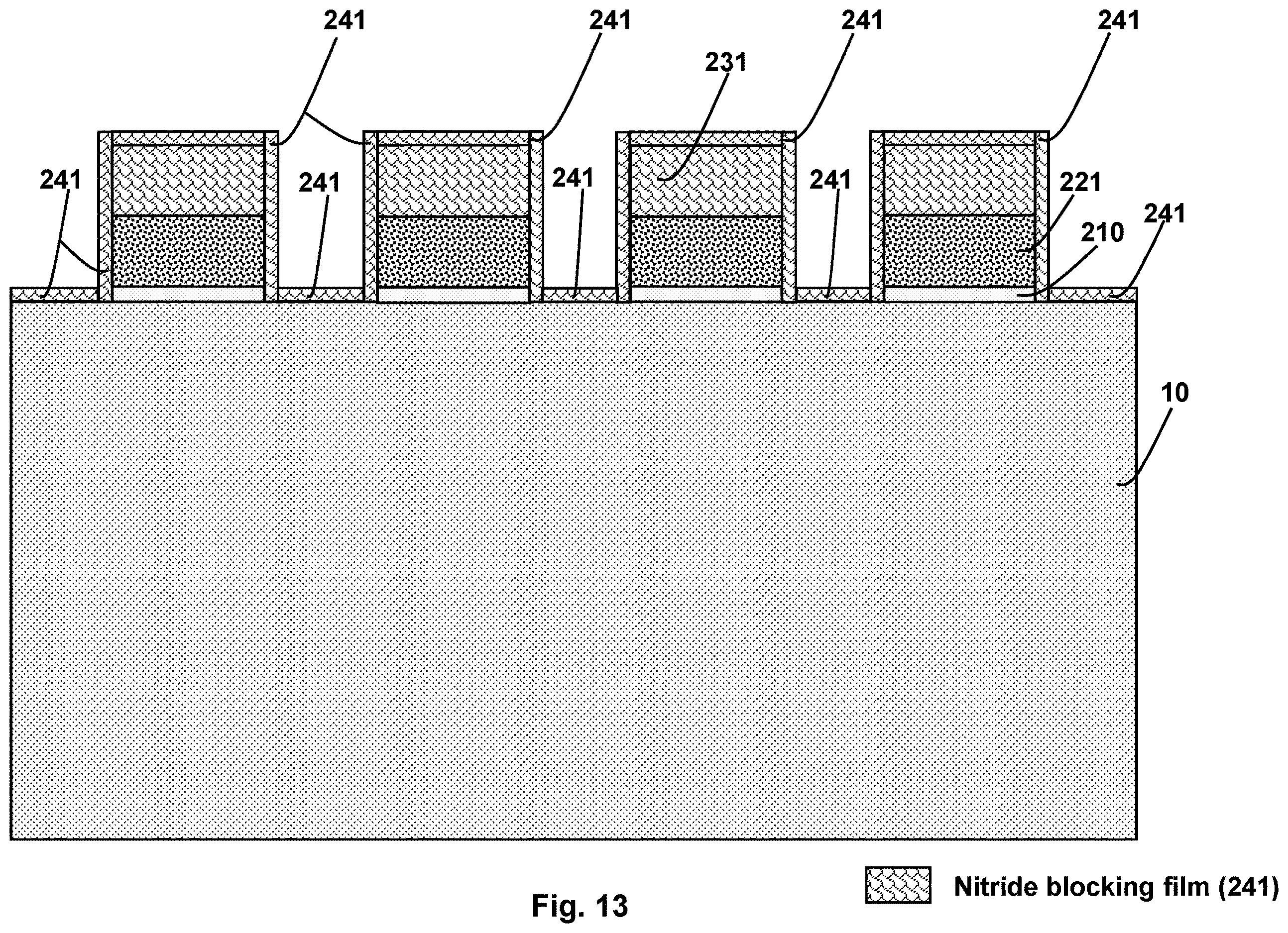 Patent US12610543 Figure 13 – Self-aligned floating gate formation in nonvolatile memory device fabrication