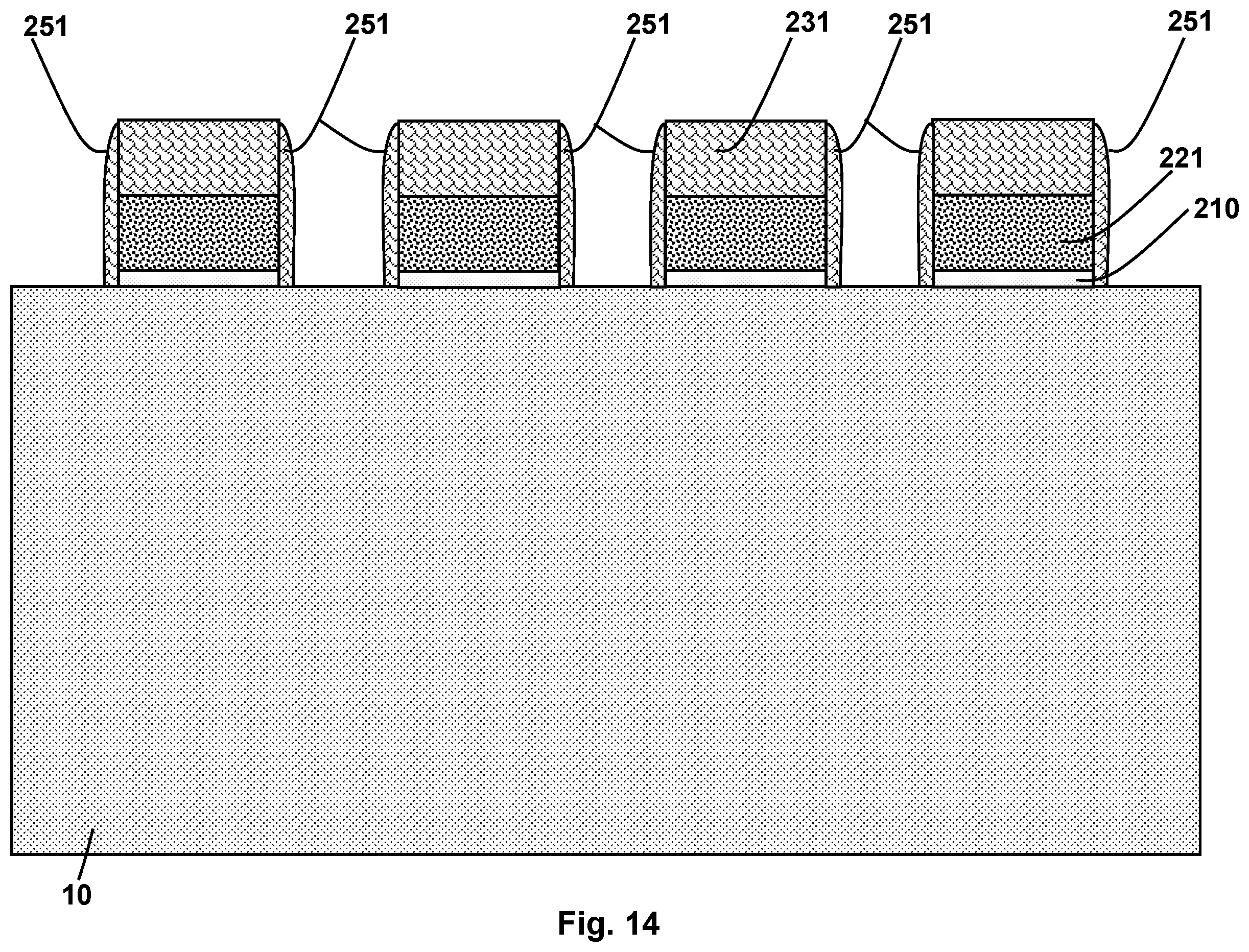 Patent US12610543 Figure 14 – Self-aligned floating gate formation in nonvolatile memory device fabrication